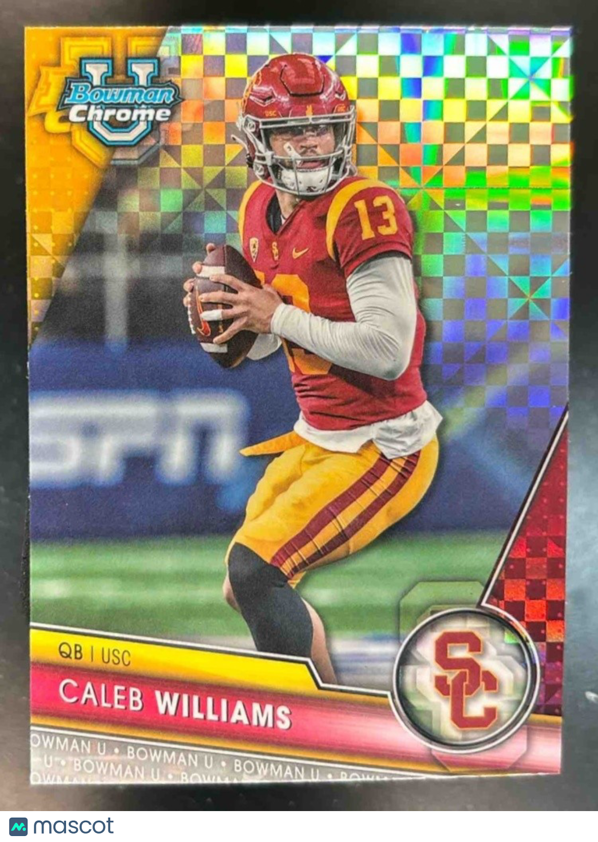 2023 Bowman University Chrome Caleb Williams X Fractor #1 USC Trojans - Sports Cards