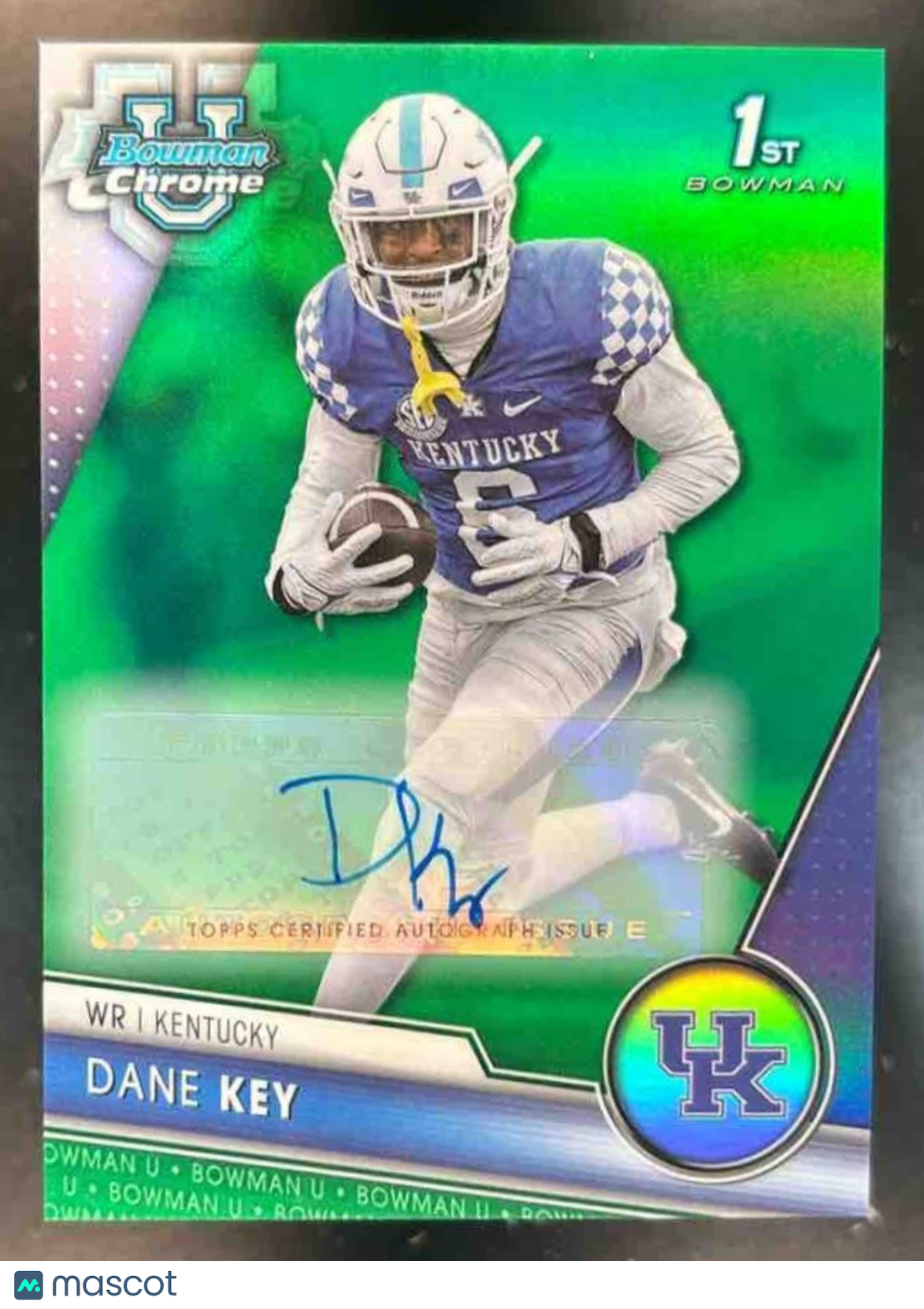 2023 Bowman University Chrome Dane Key Prospect Auto Green /99 #80 Wildcats - Sports Cards