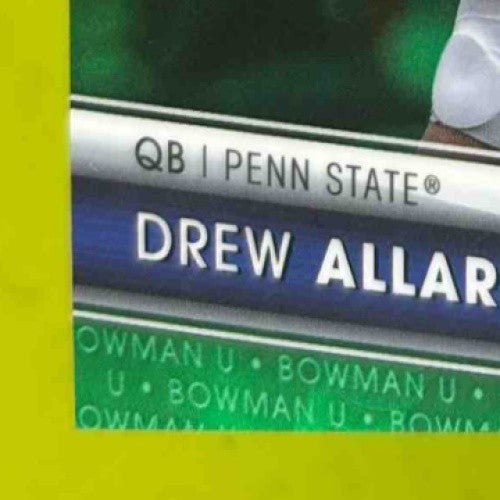 2023 Bowman University Chrome Drew Allar Green Shimmer Refractor 29/99 #113 - Sports Cards