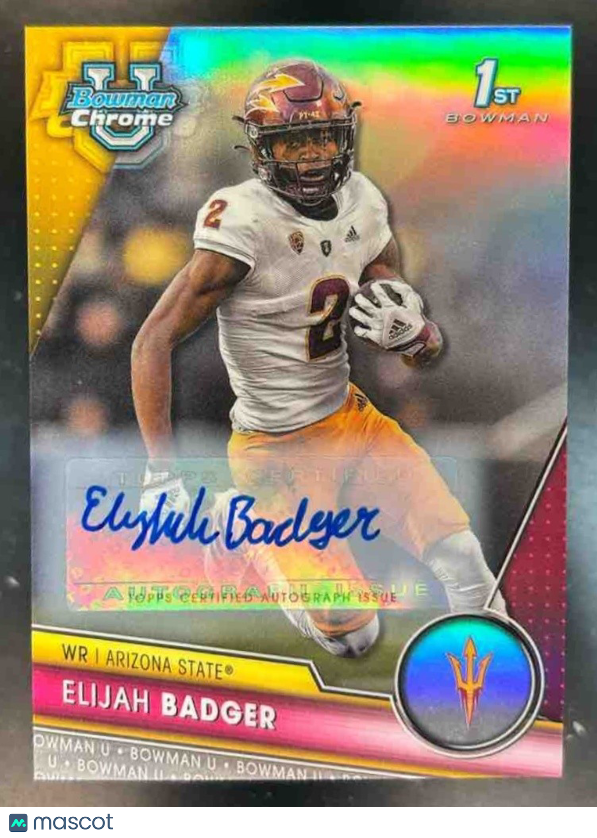 2023 Bowman University Chrome Elijah Badger Prospect Auto Refractor 49/499 #11 - Sports Cards