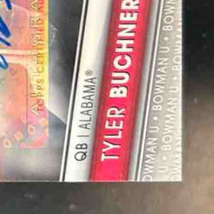 2023 Bowman University Chrome Tyler Buchner Prospect Auto Refractor /499 Crimson - Sports Cards
