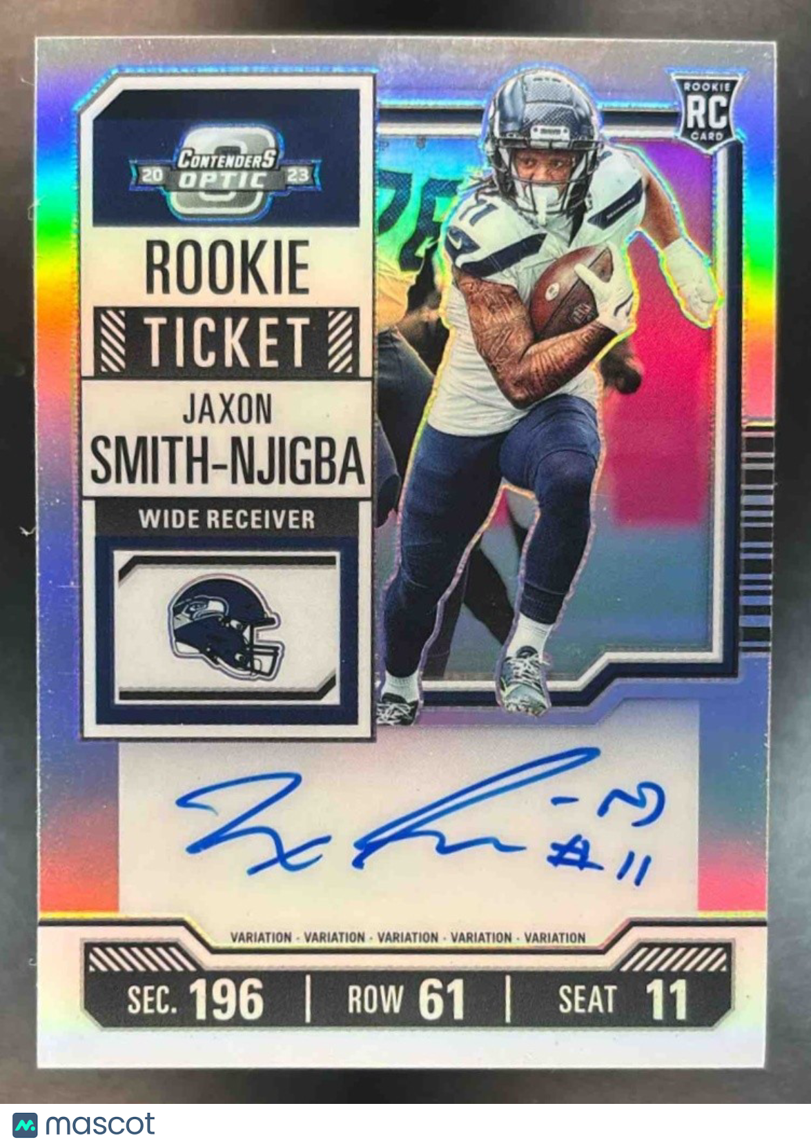 2023 Contenders Optic Jaxon Smith-Njigba #117b Rookie Ticket RPS Auto RC Seahawk - Sports Cards