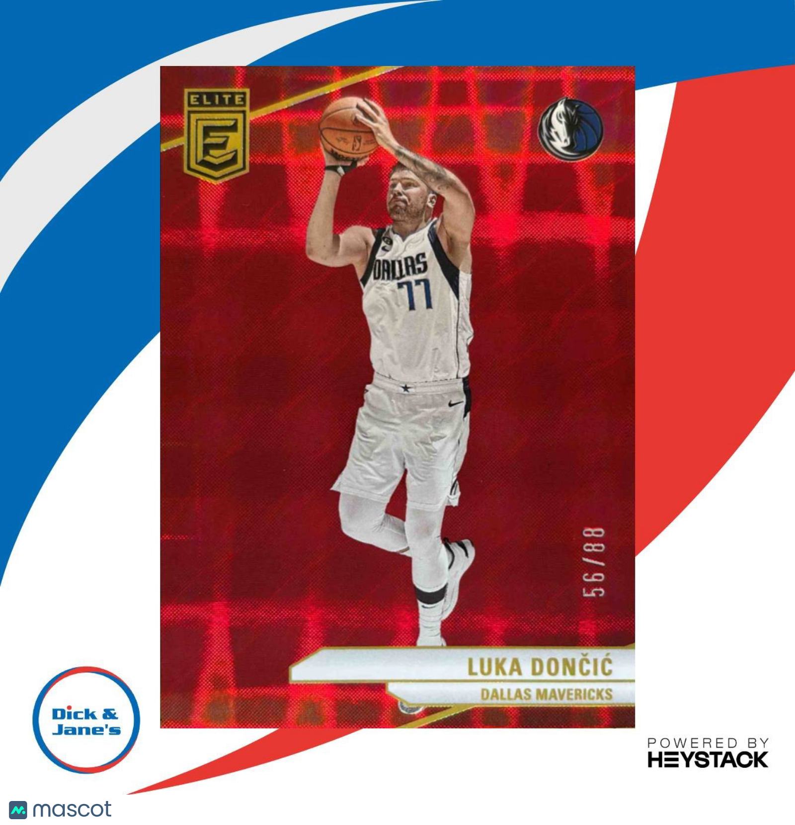 2023 Donruss Elite Luka Doncic International Hyper Red /88 #170 Dallas Mavericks - Sports Cards
