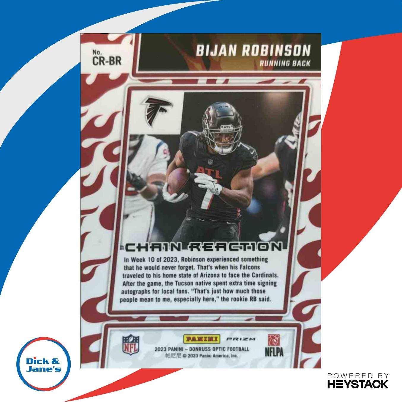 2023 Donruss Optic Bijan Robinson Chain Reaction Holo Prizm RC Atlanta Falcons - Sports Cards