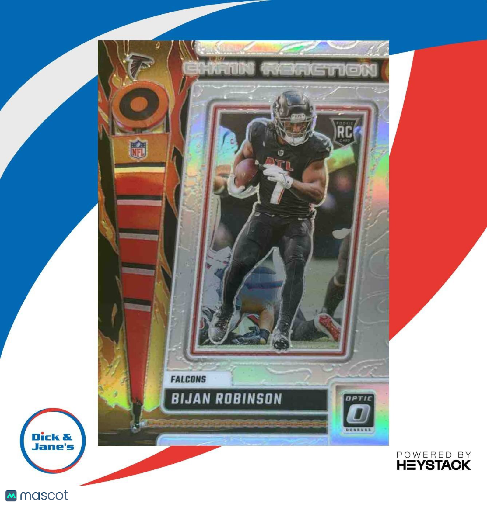 2023 Donruss Optic Bijan Robinson Chain Reaction Holo Prizm RC Atlanta Falcons - Sports Cards