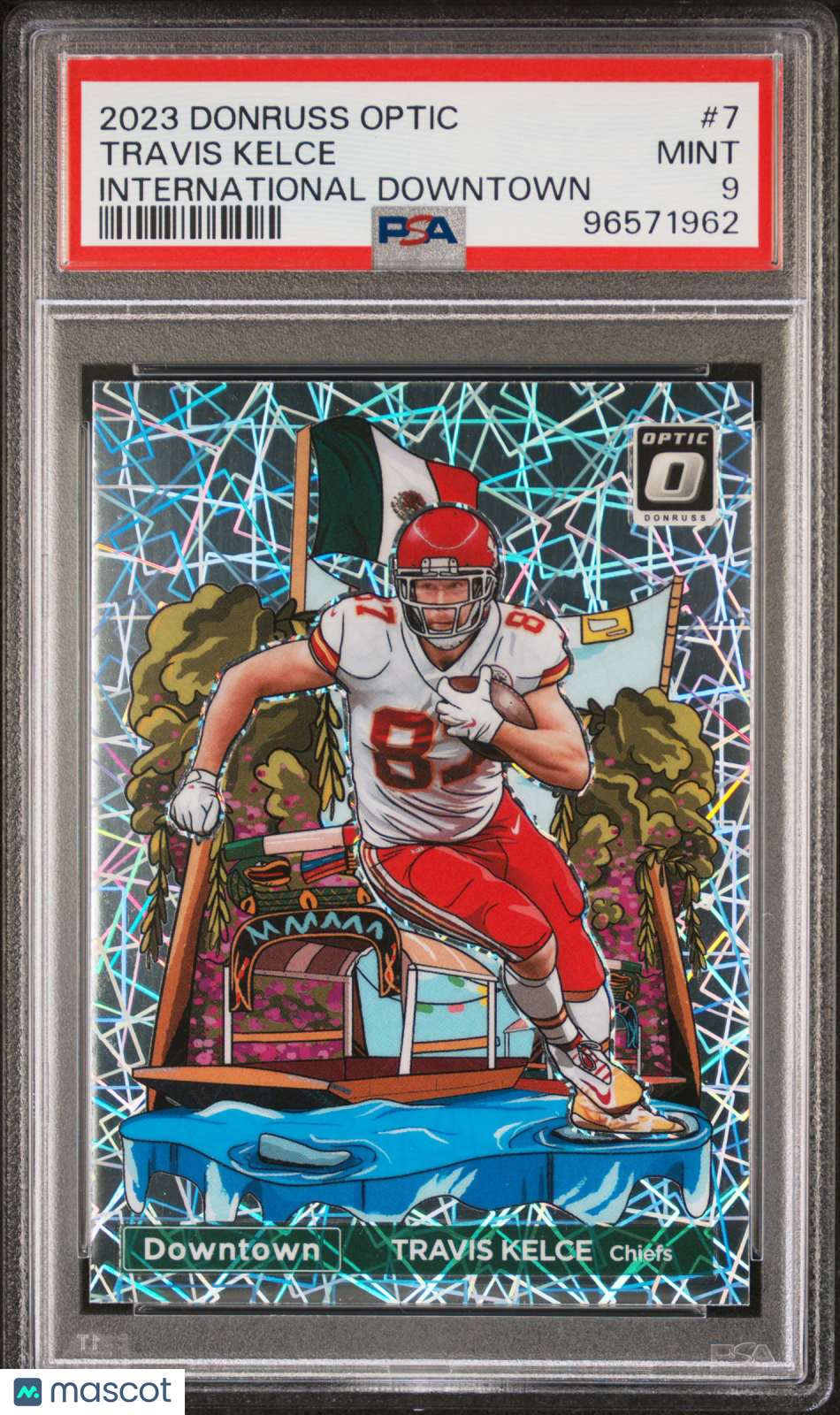 2023 Donruss Optic International Downtown Travis Kelce PSA 9 Kansas City Chiefs - Graded Sports Cards