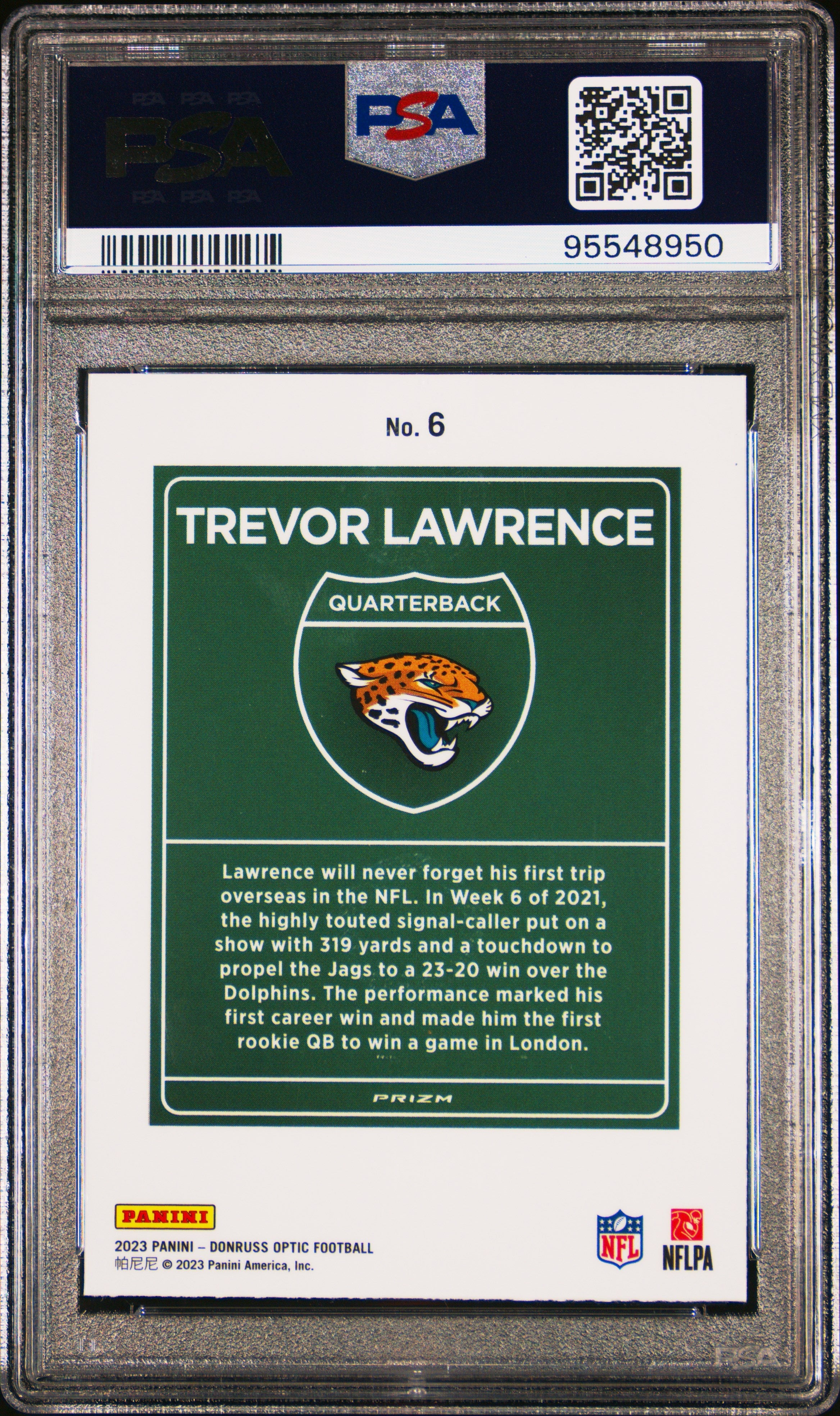 2023 Donruss Optic International Downtown Trevor Lawrence #6 PSA 10 GEM Jaguars - Graded Sports Cards