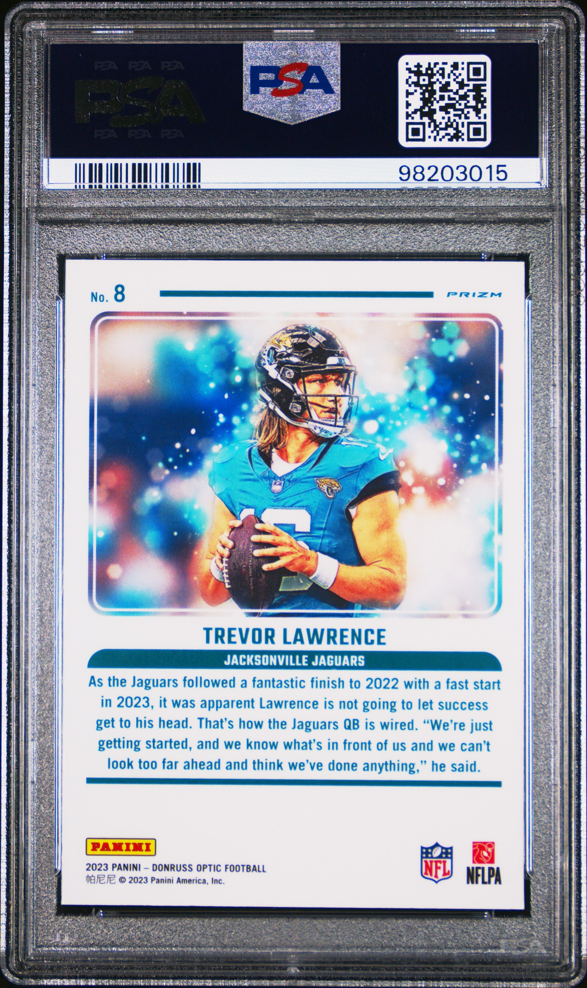 2023 Donruss Optic Mythical Trevor Lawrence #8 PSA 9 MINT Jacksonville Jaguars - Graded Sports Cards