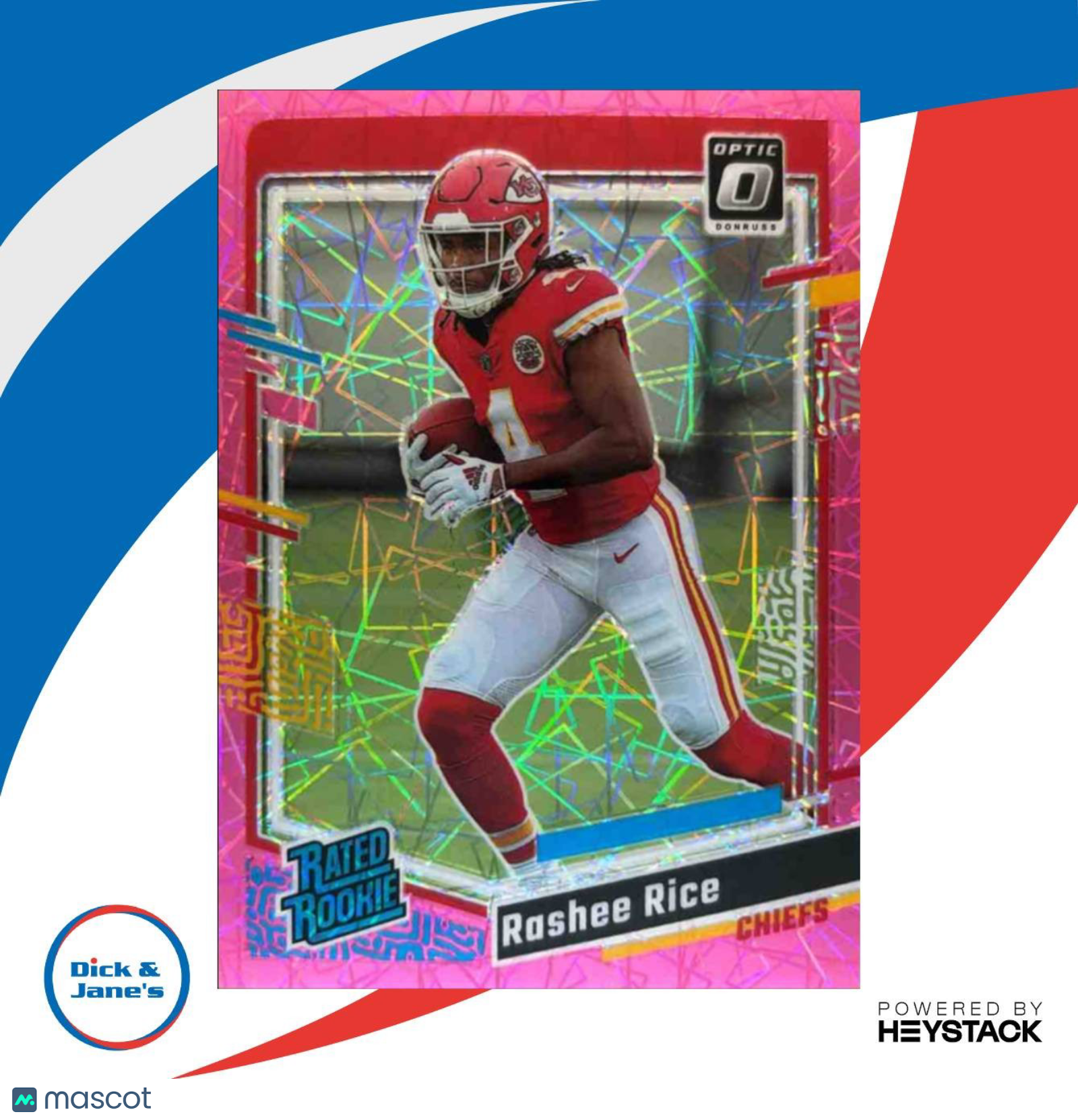 2023 Donruss Optic Rashee Rice Pink Velocity Prizm 779 #257 RC Chiefs - Sports Cards