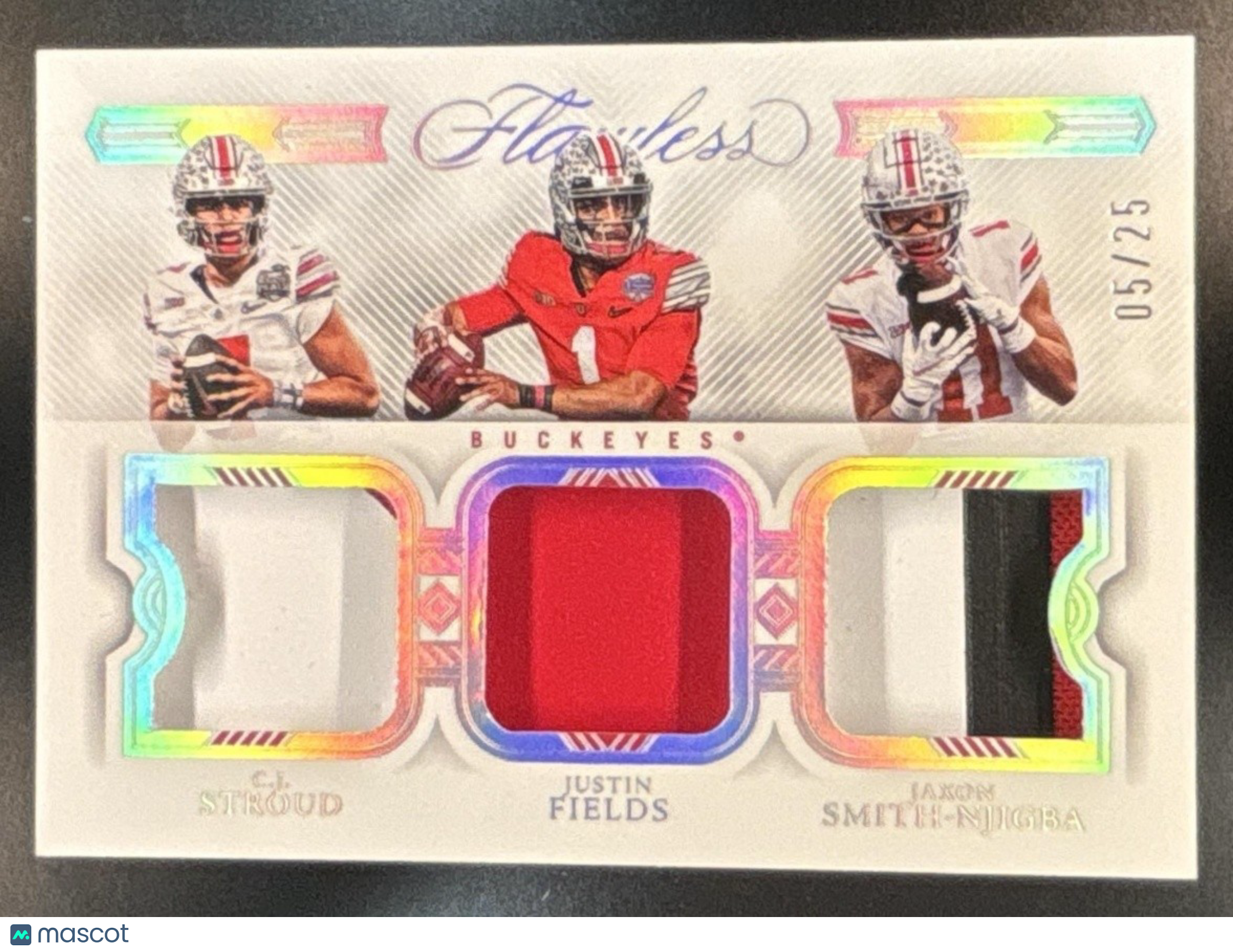 2023 Flawless Collegiate C.J. Stroud Justin Fields Jaxon Smith-Njigba Patch /25 - Sports Cards