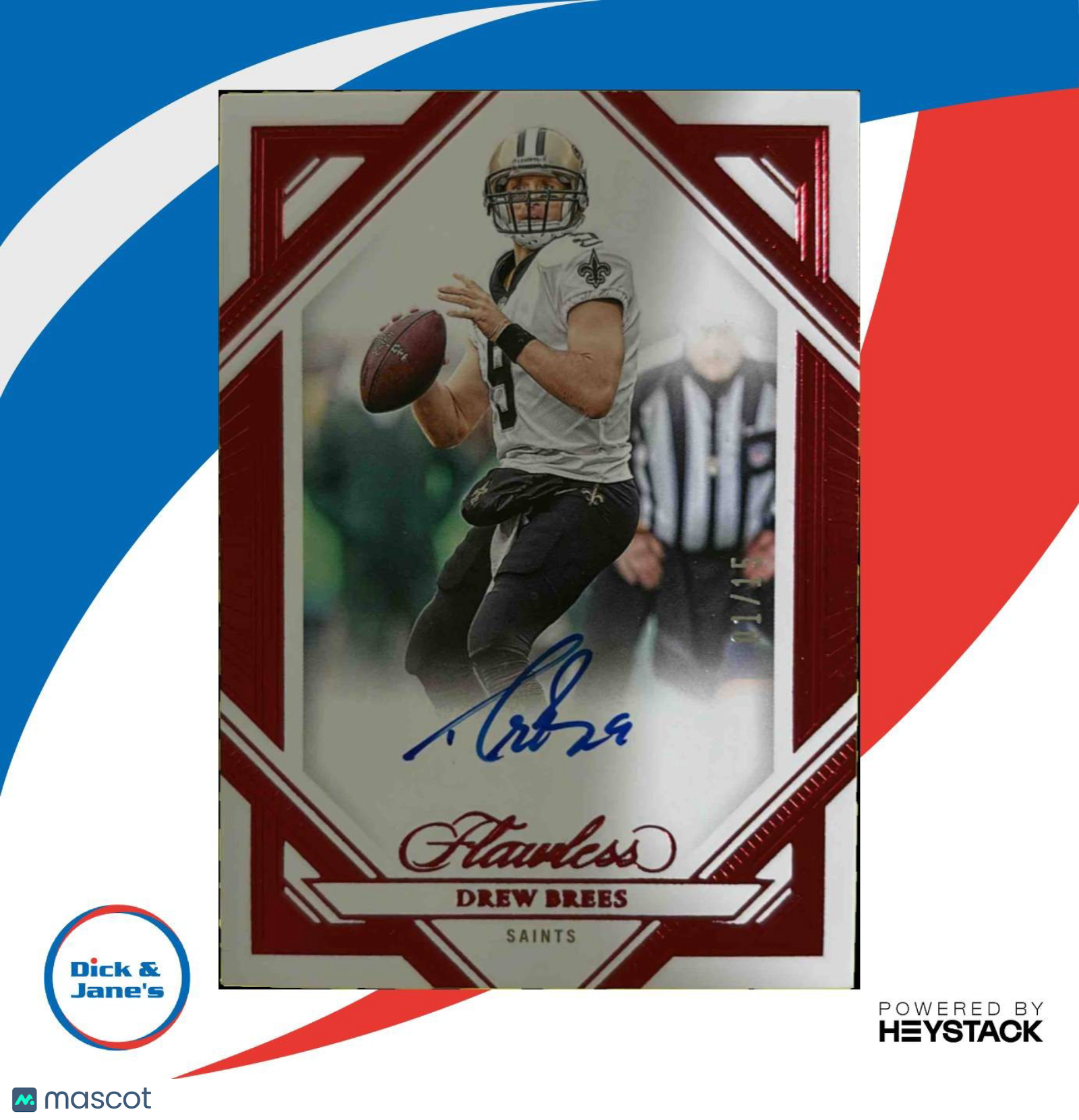2023 Flawless Drew Brees Frame Signatures Ruby 01/15Auto New Orleans Saints - Sports Cards