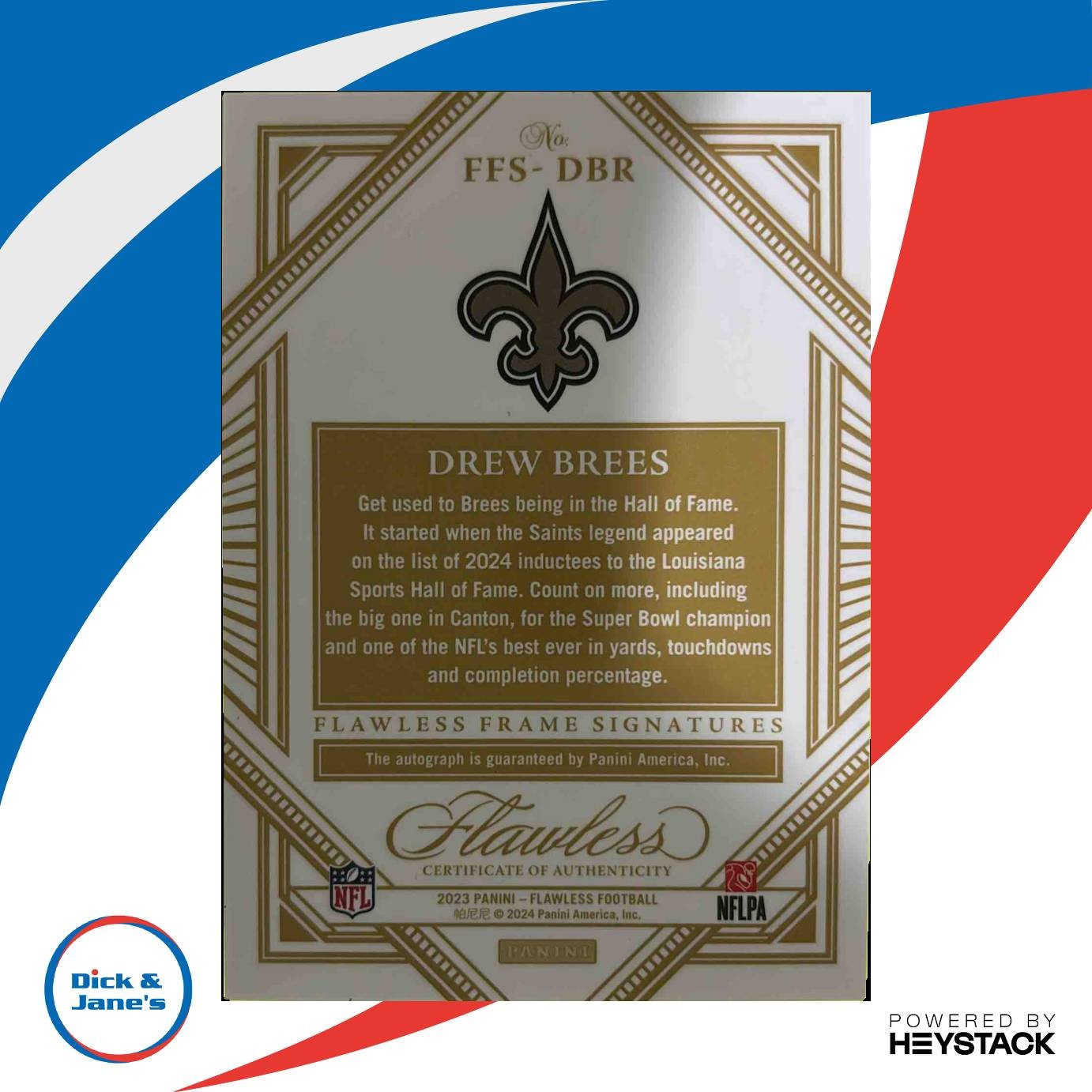 2023 Flawless Drew Brees Frame Signatures Ruby 01/15Auto New Orleans Saints - Sports Cards