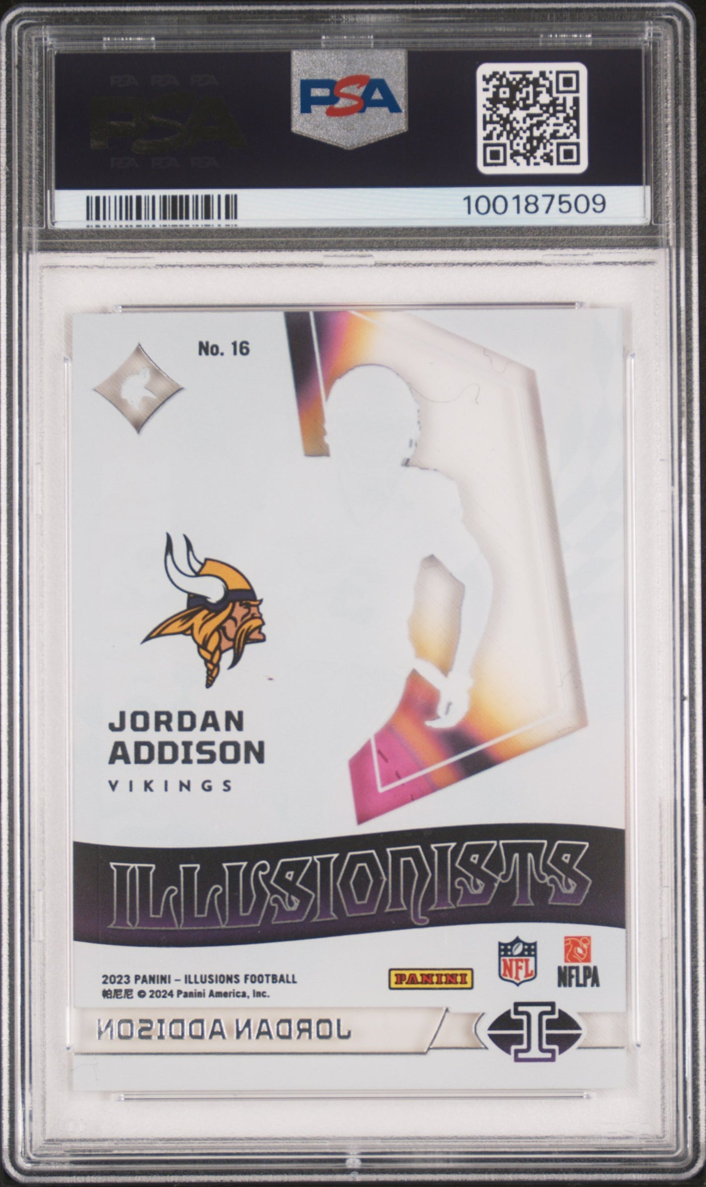 2023 Illusions Illusionists Jordan Addison #16 PSA 10 GEM MINT Minnesota Vikings - Graded Sports Cards