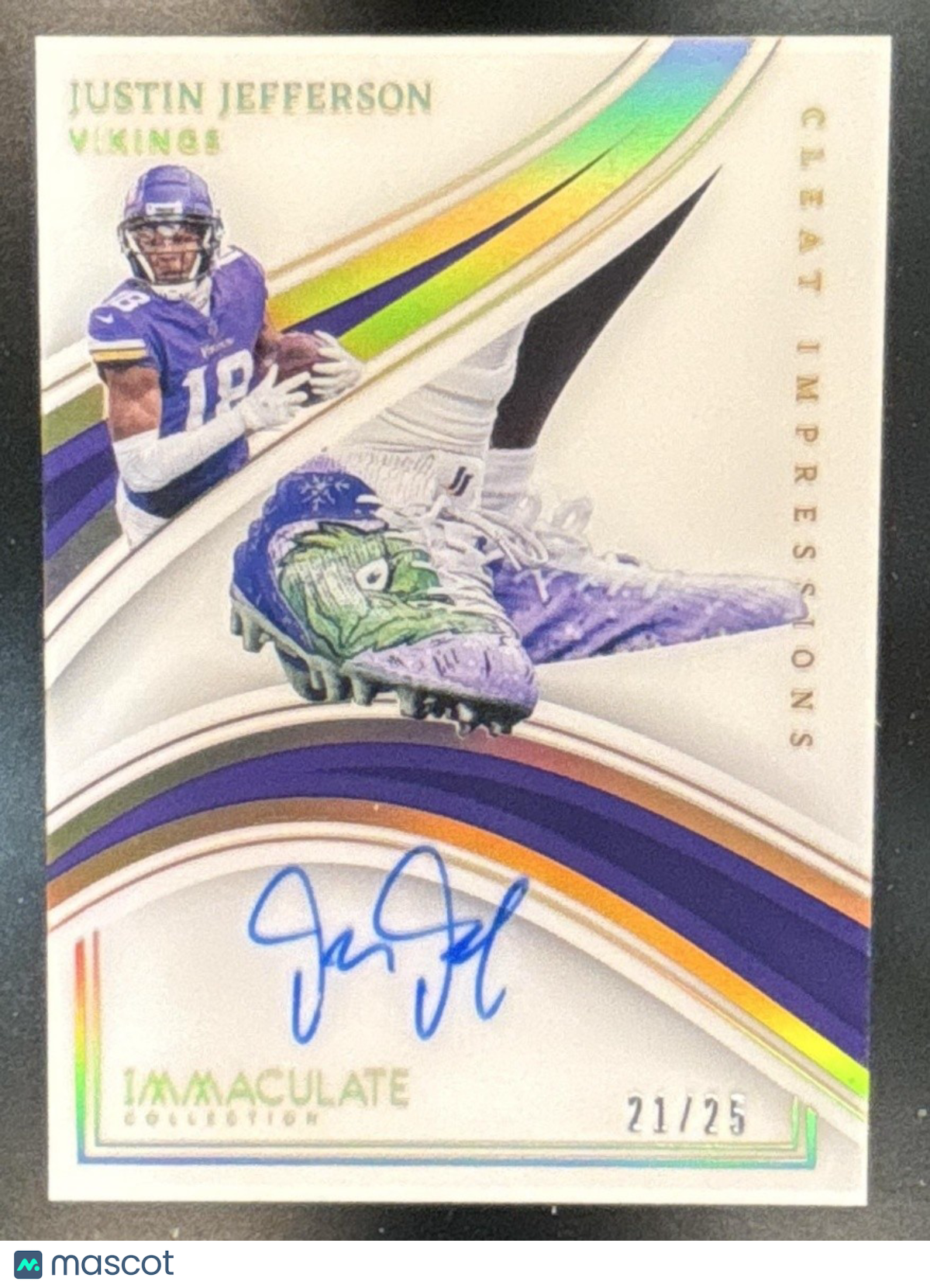 2023 Immaculate Collection Justin Jefferson Cleat Impressions Auto /25 Vikings - Sports Cards