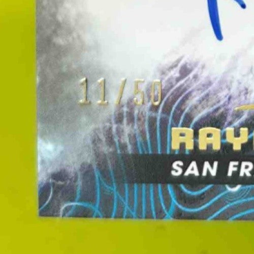 2023 Inception Rayner Arias Primordial Prospects Auto Gold Electricity/50 Giants - Sports Cards
