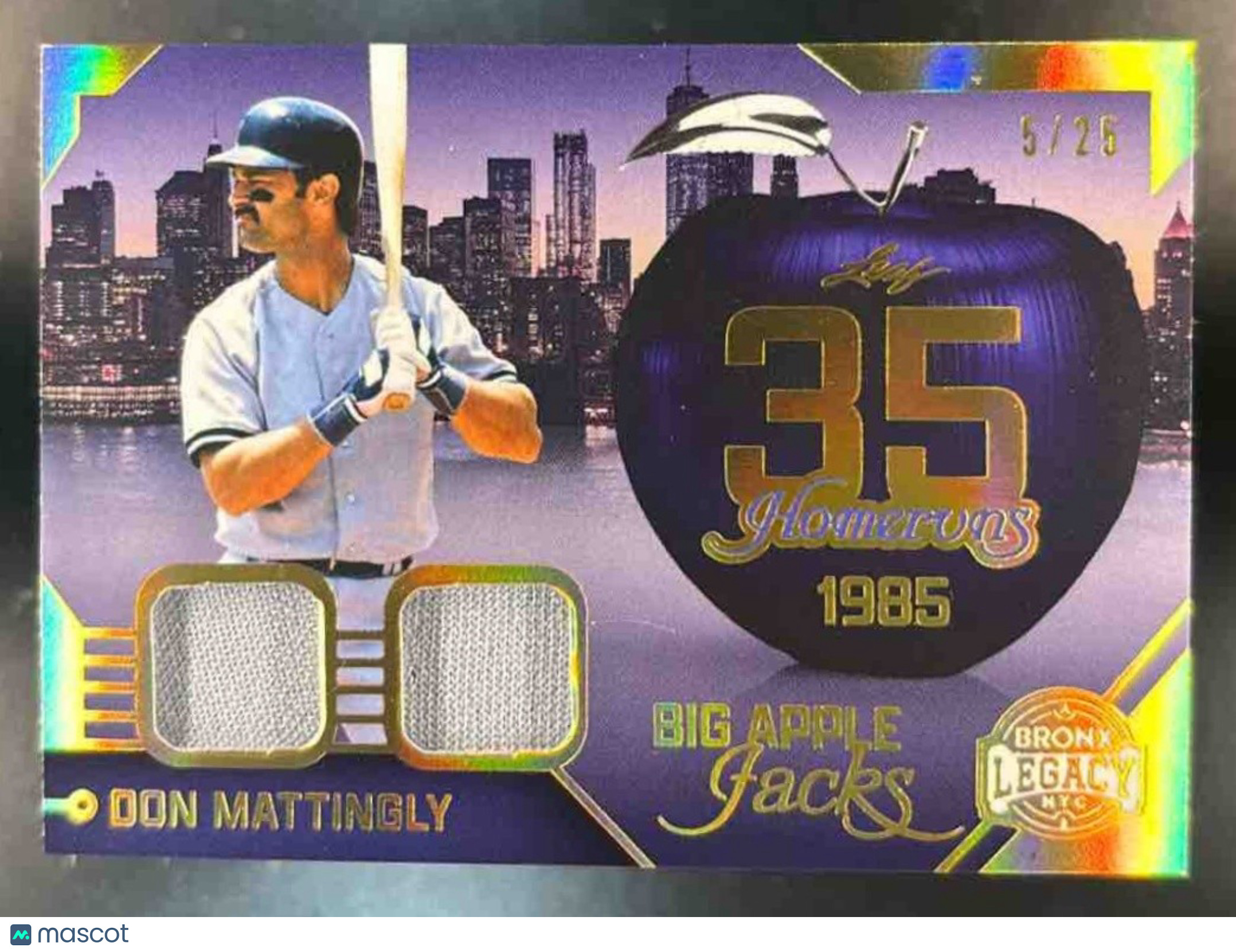 2023 Leaf Bronx Legacy Big Apple Jacks ’ 35 Homeruns 1985’’ Don Matting Patch /25 - Sports Cards