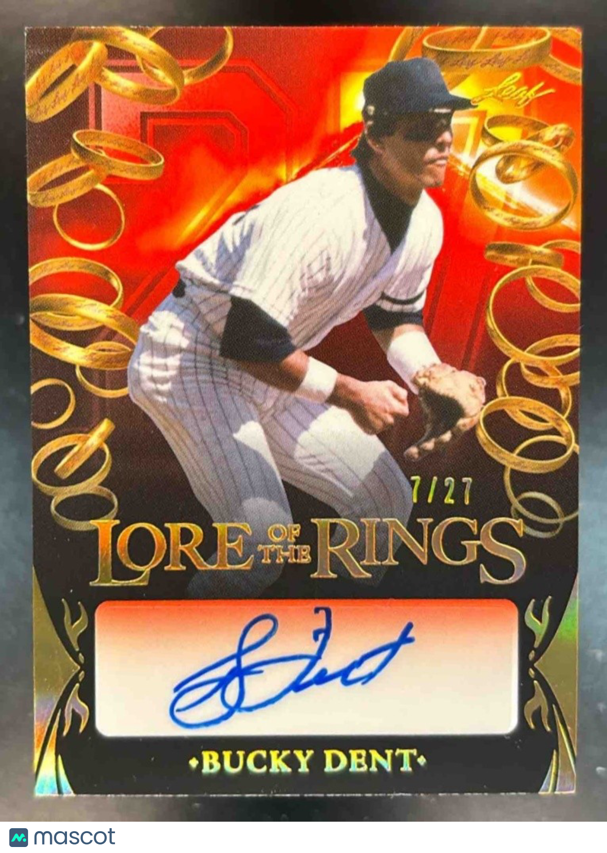 2023 Leaf Bronx Legacy Bucky Dent ’Lore of The Rings Auto /27’’ - Sports Cards