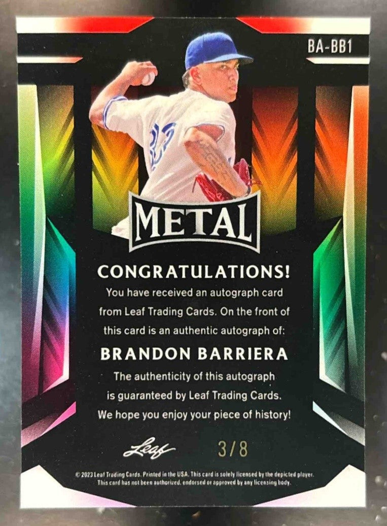 2023 Leaf Metal Brandon Barriera Auto /8 - Sports Cards