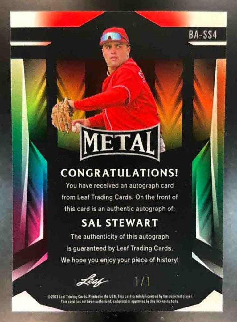 2023 Leaf Metal Sal Stewart Auto 1/1 #BA-SS4 - Sports Cards