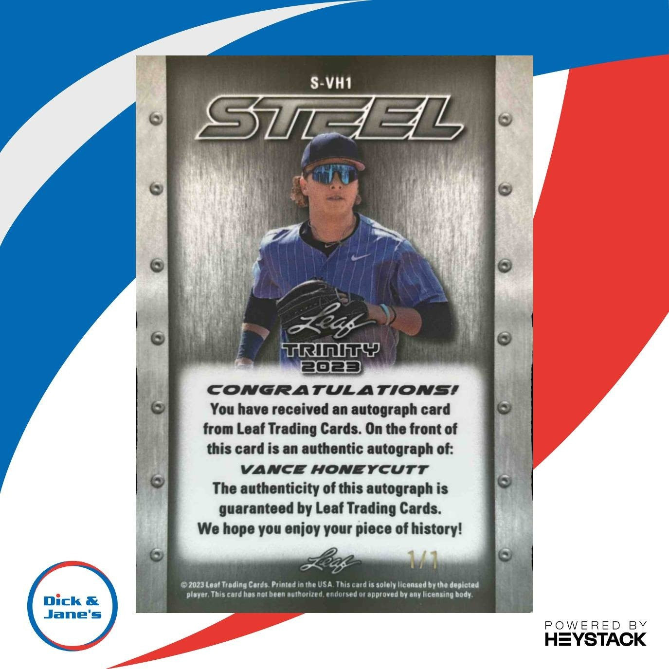 2023 Leaf Trinity Vance Honeycutt Steel Gold 1/1 #S-VH1 Auto Baltimore Orioles - Sports Cards