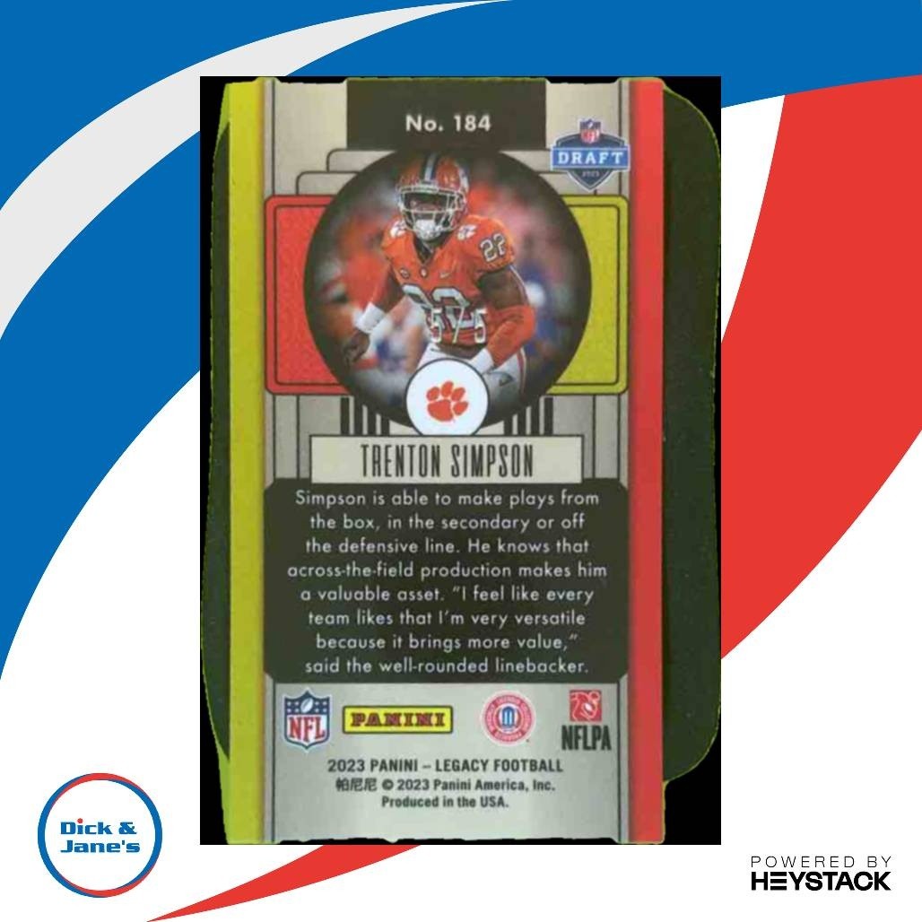 2023 Legacy Trenton Simpson Premium Edition Diamond Mini 5/5 #184 RC Tigers - Sports Cards