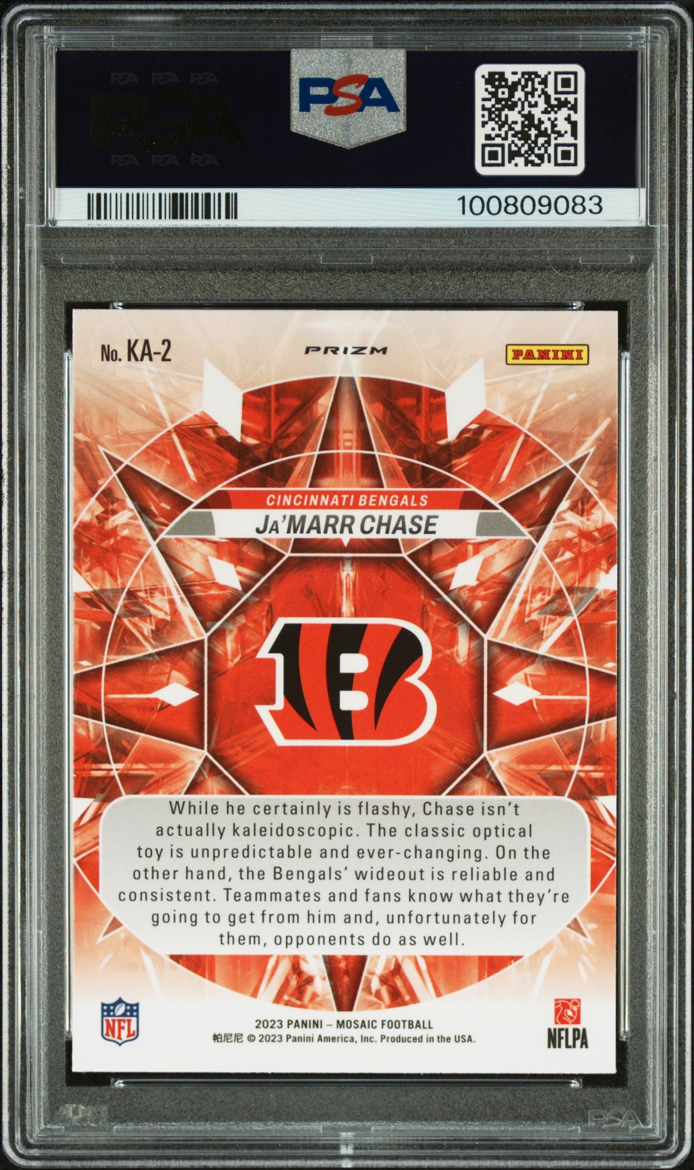 2023 Mosaic Kaleidoscopic Ja’marr Chase Short Print PSA 10 Cincinnati Bengals Graded Sports Cards