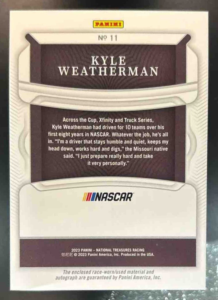 2023 National Treasure Kyle Weatherman Colossal Material Signatures /99 MEM Auto - Sports Cards