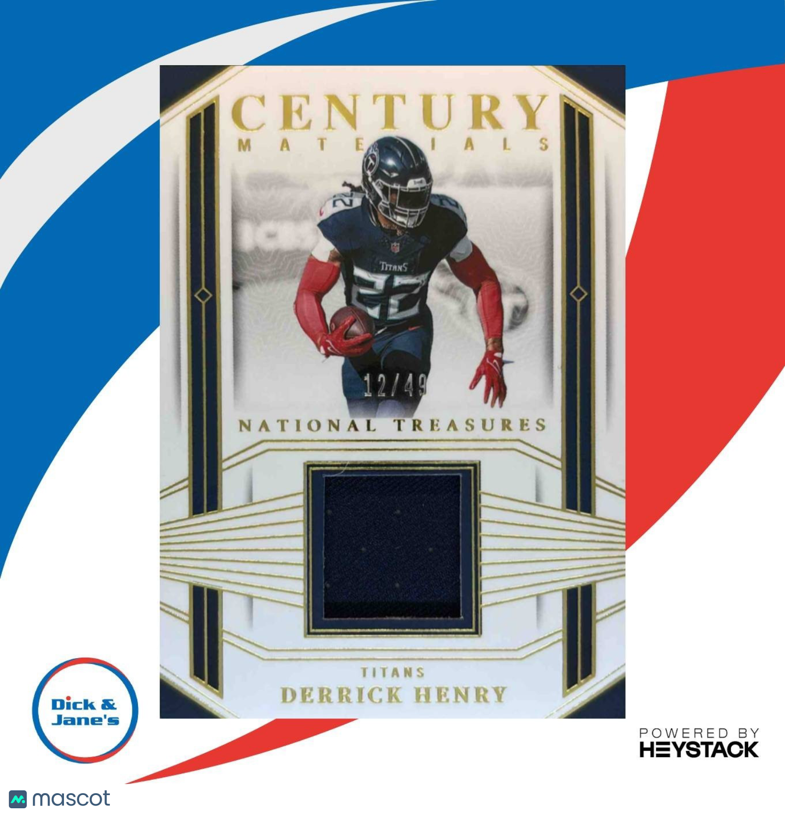 2023 National Treasures Derrick Henry Century Material Gold /49 Tennessee Titans - Sports Cards