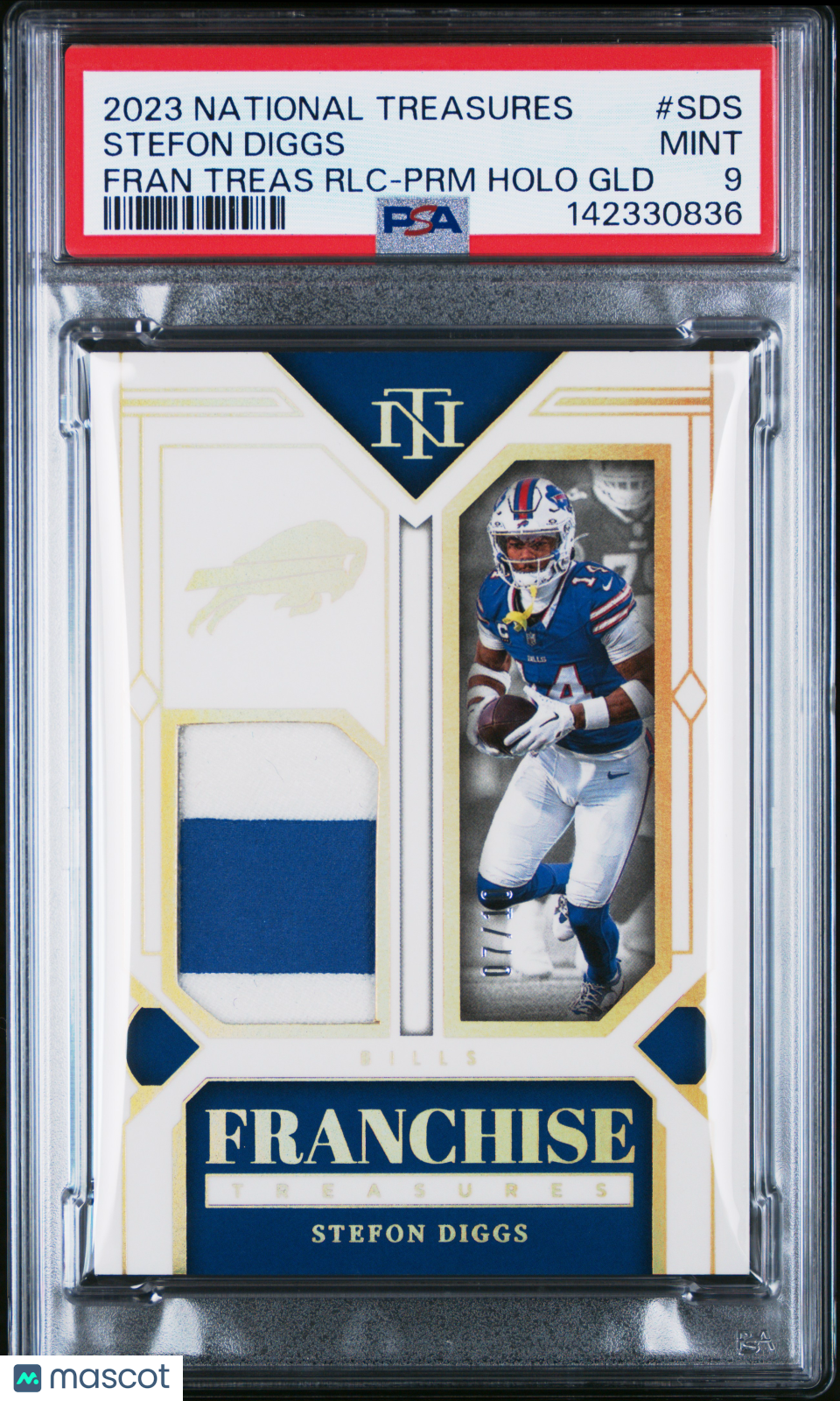 2023 National Treasures Franchise Treasures Relics Stefon Diggs /10 PSA 9 - Graded Sports Cards