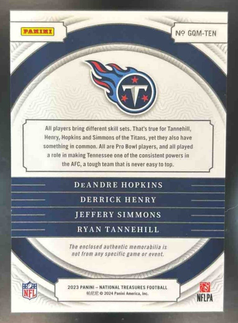 2023 National Treasures Hopkins Derrick Henry Simmons Tannehill Quad Patch /99 - Sports Cards