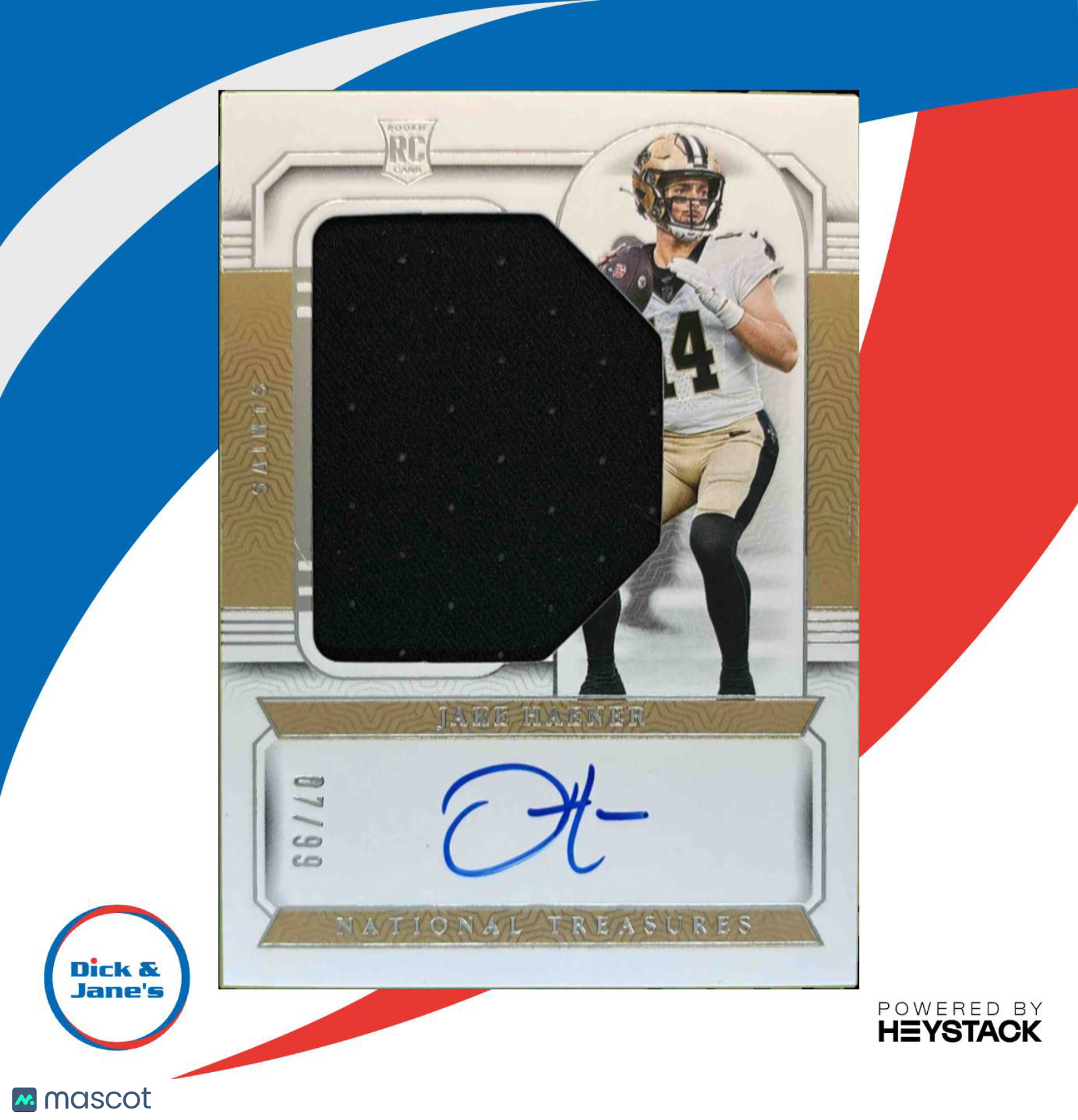 2023 National Treasures Jake Haener Rookie Material Signatures RPS 7/99 Auto - Sports Cards