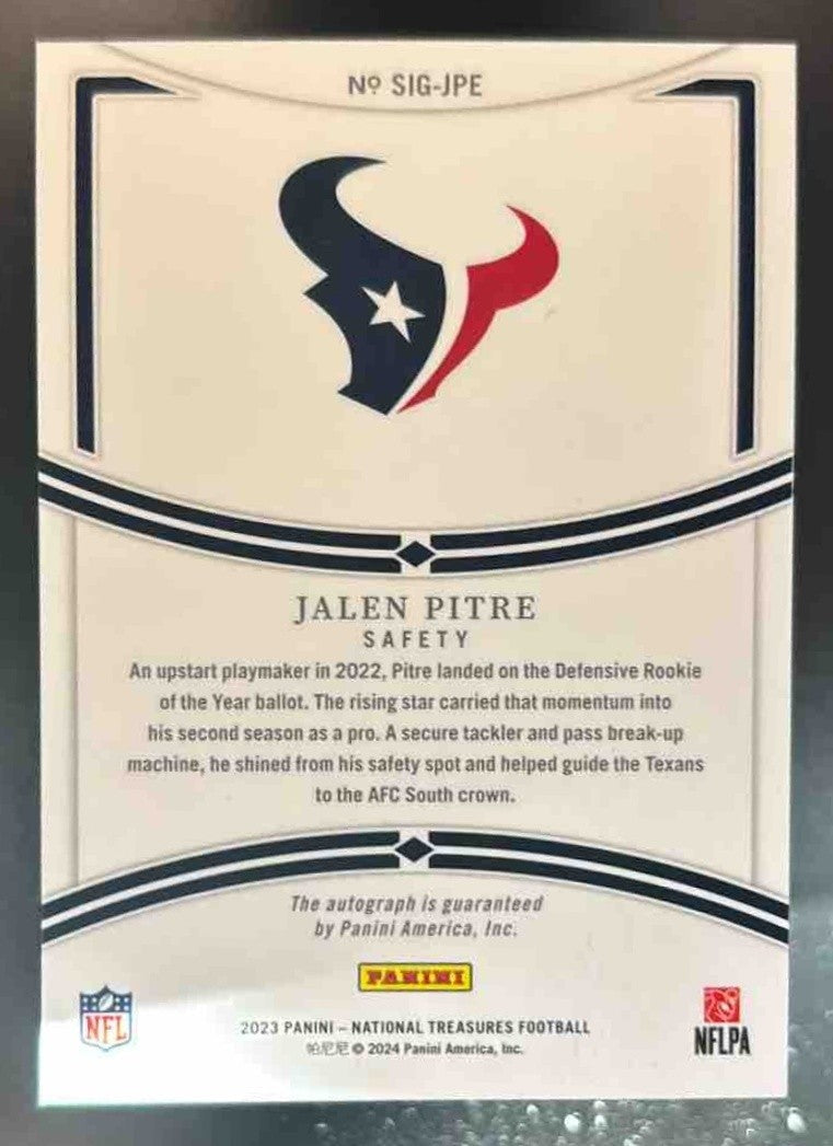 2023 National Treasures Jalen Pitre Signatures /99 Auto Houston Texans - Sports Cards