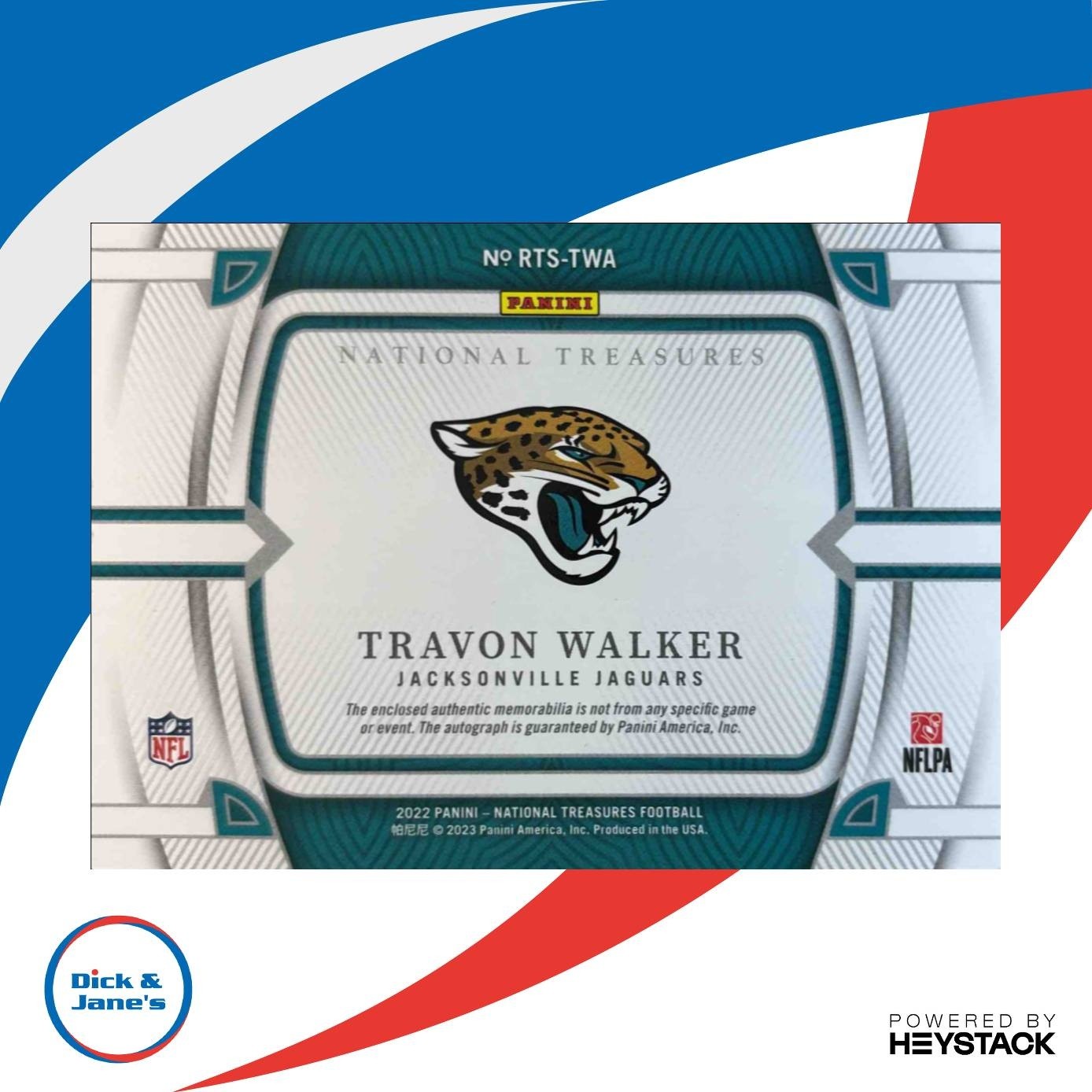 2023 National Treasures Travon Walker 2022 Playoff Silver /25 MEM Auto Jaguars - Sports Cards
