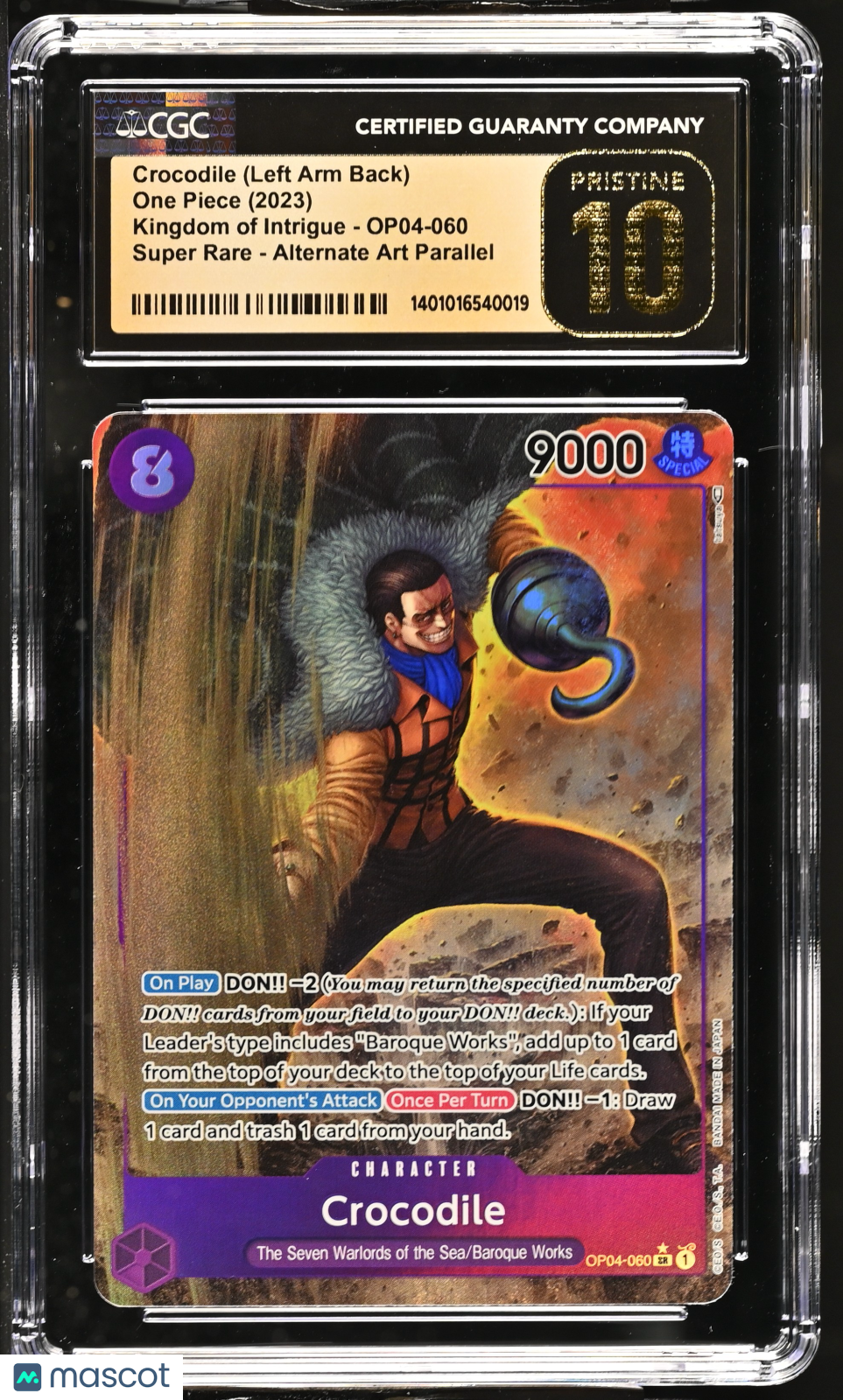 2023 One Piece Kingdoms Of Intrigue Crocodile #OP04-060 CGC PRISTINE 10 - Graded TCG/CCG