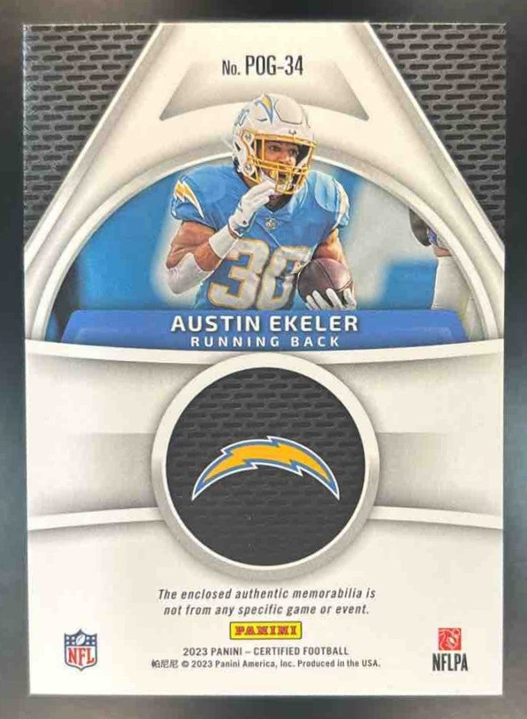 2023 Panini Certified Austin Ekeler Piece of the Game Patch /199 MEM sChargers - Sports Cards