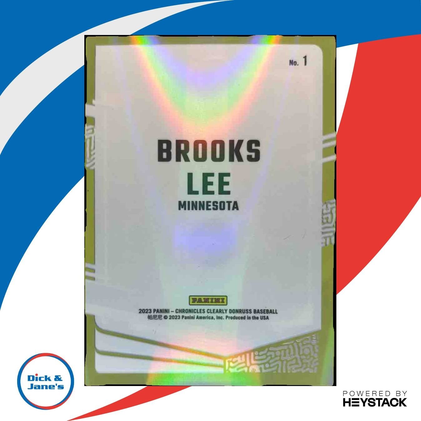 2023 Panini Chronicles Brooks Lee Clearly Donruss Gold /10 #1 Minnesota Twins - Sports Cards