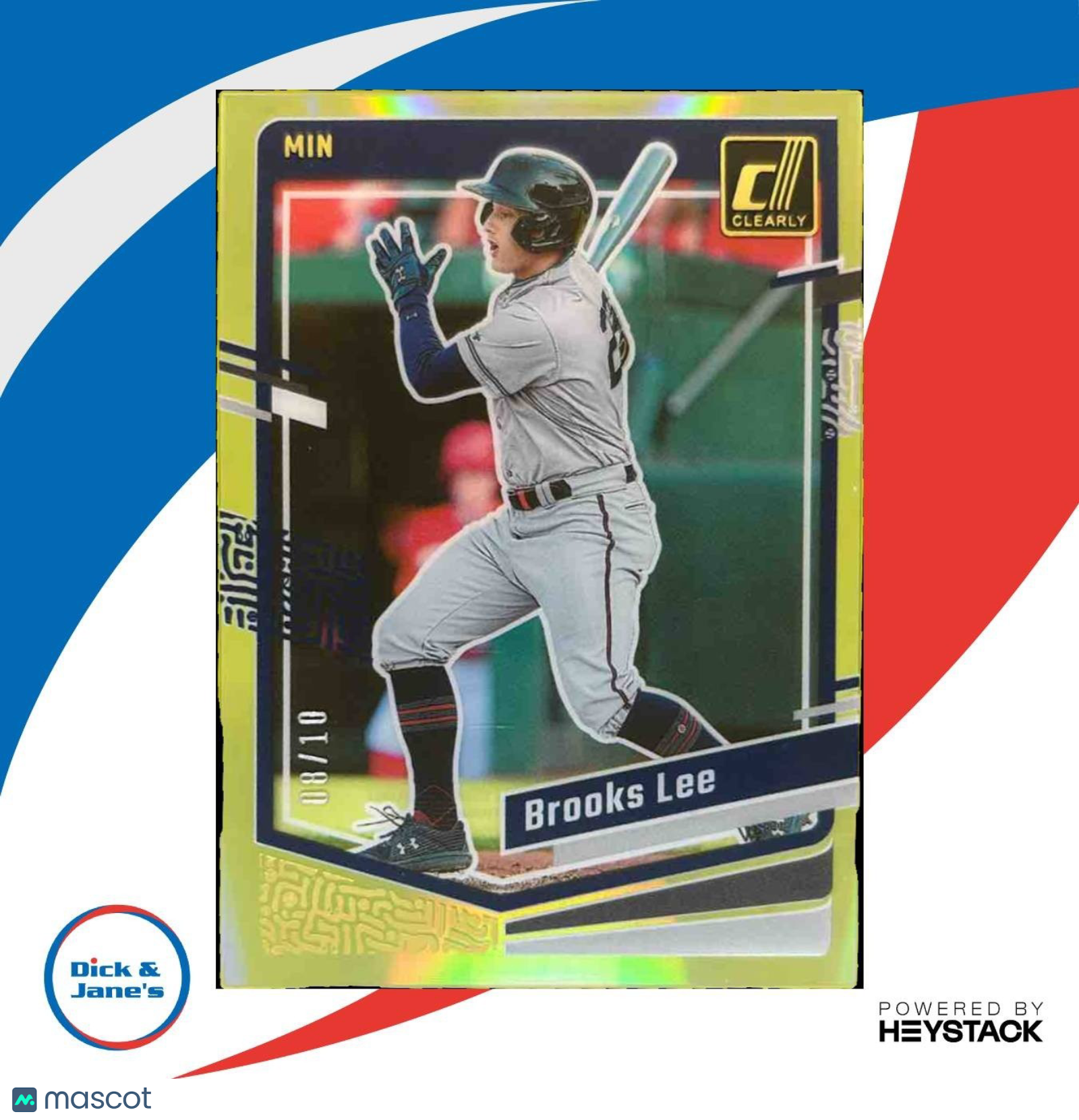 2023 Panini Chronicles Brooks Lee Clearly Donruss Gold /10 #1 Minnesota Twins - Sports Cards