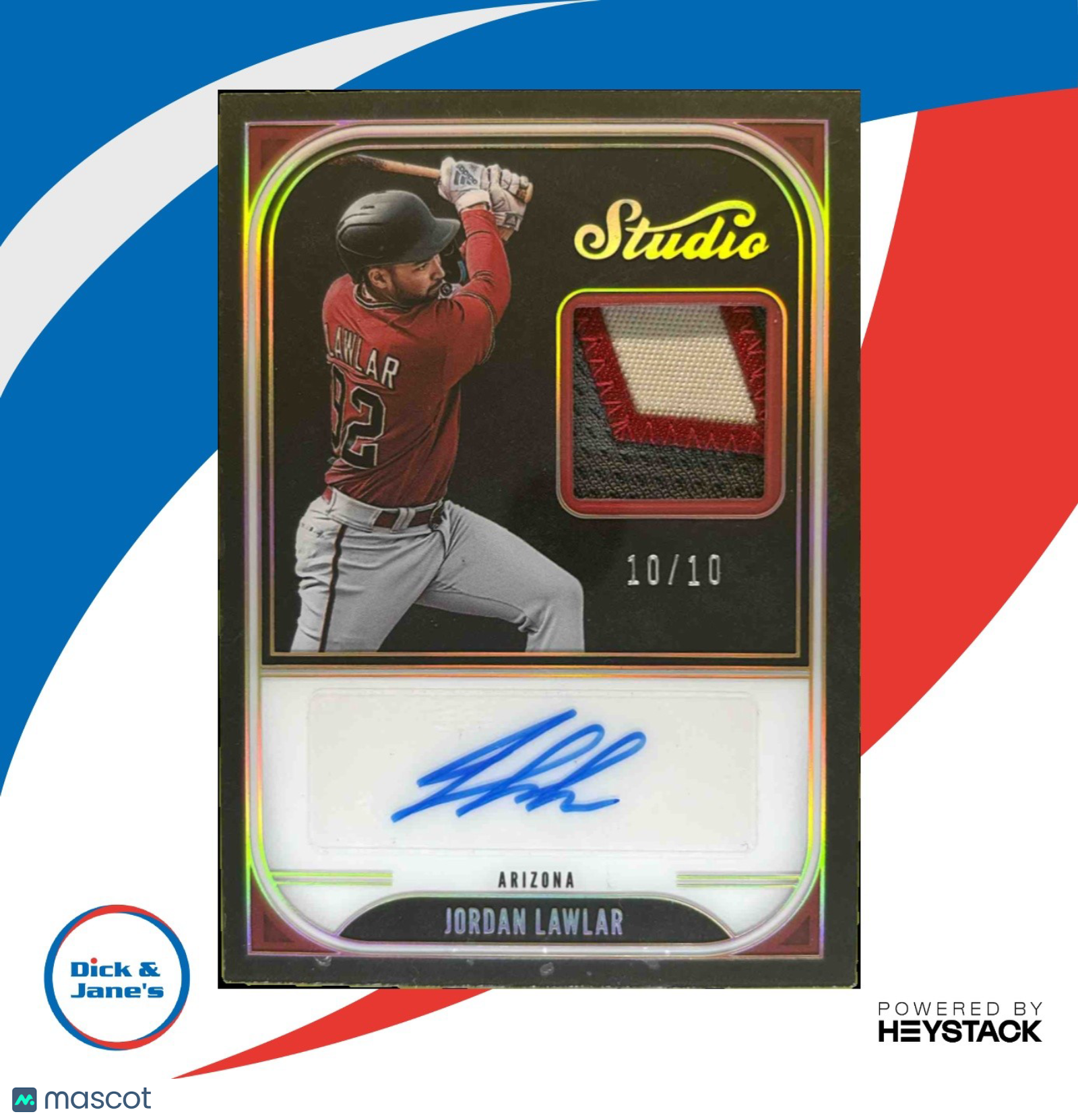 2023 Panini Chronicles Jordan Lawlar Studio Black Materials Signatures Gold /10 - Sports Cards