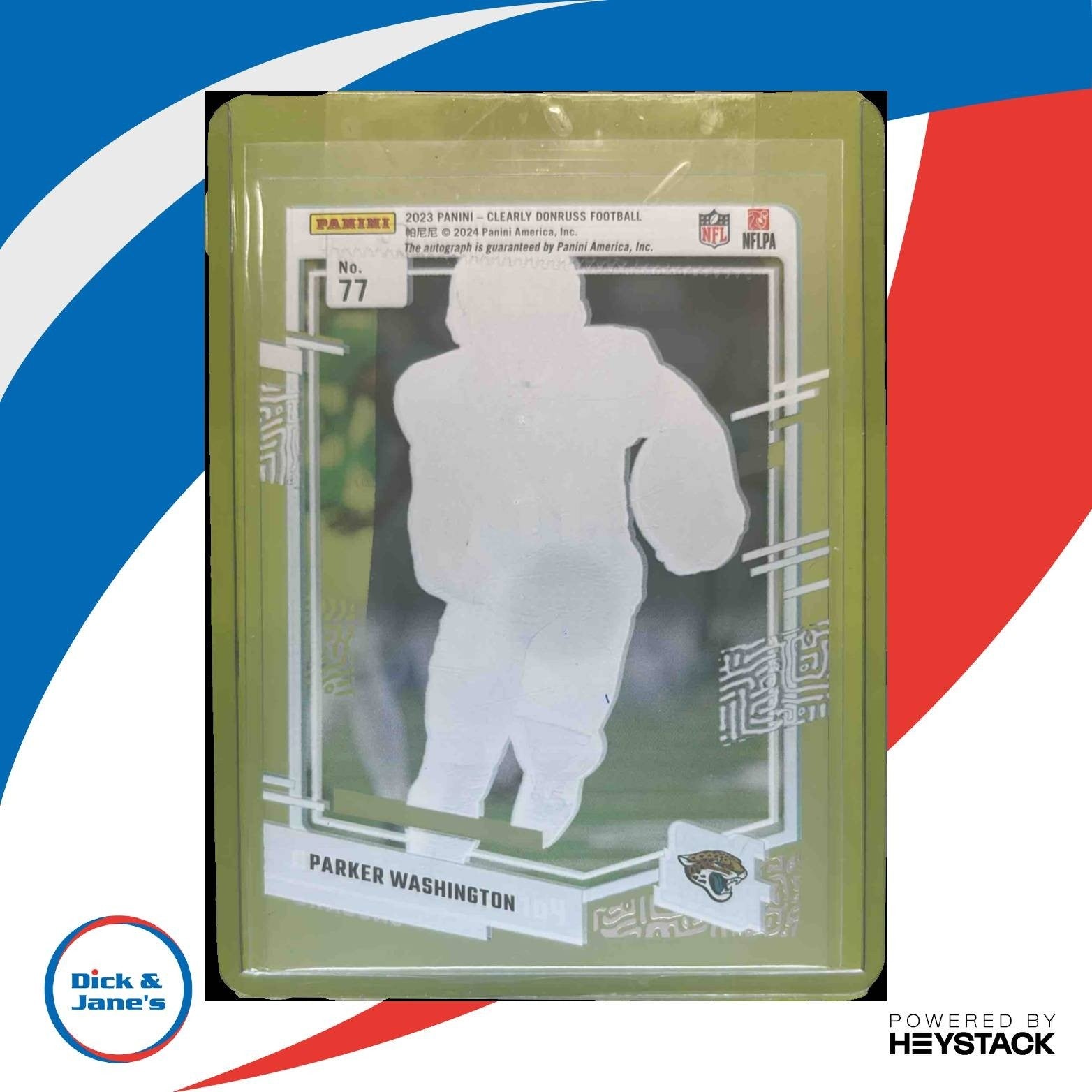 2023 Panini Clearly Donruss Parker Washington Auto #77 RC Jacksonville Jaguars - Sports Cards