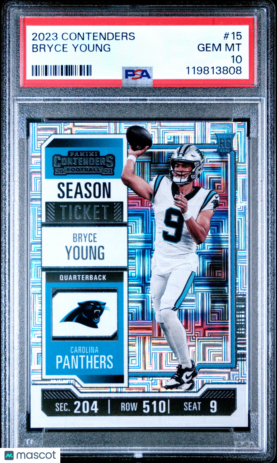 2023 Panini Contenders Bryce Young Rookie #15 PSA 10 Carolina Panthers - Graded Sports Cards