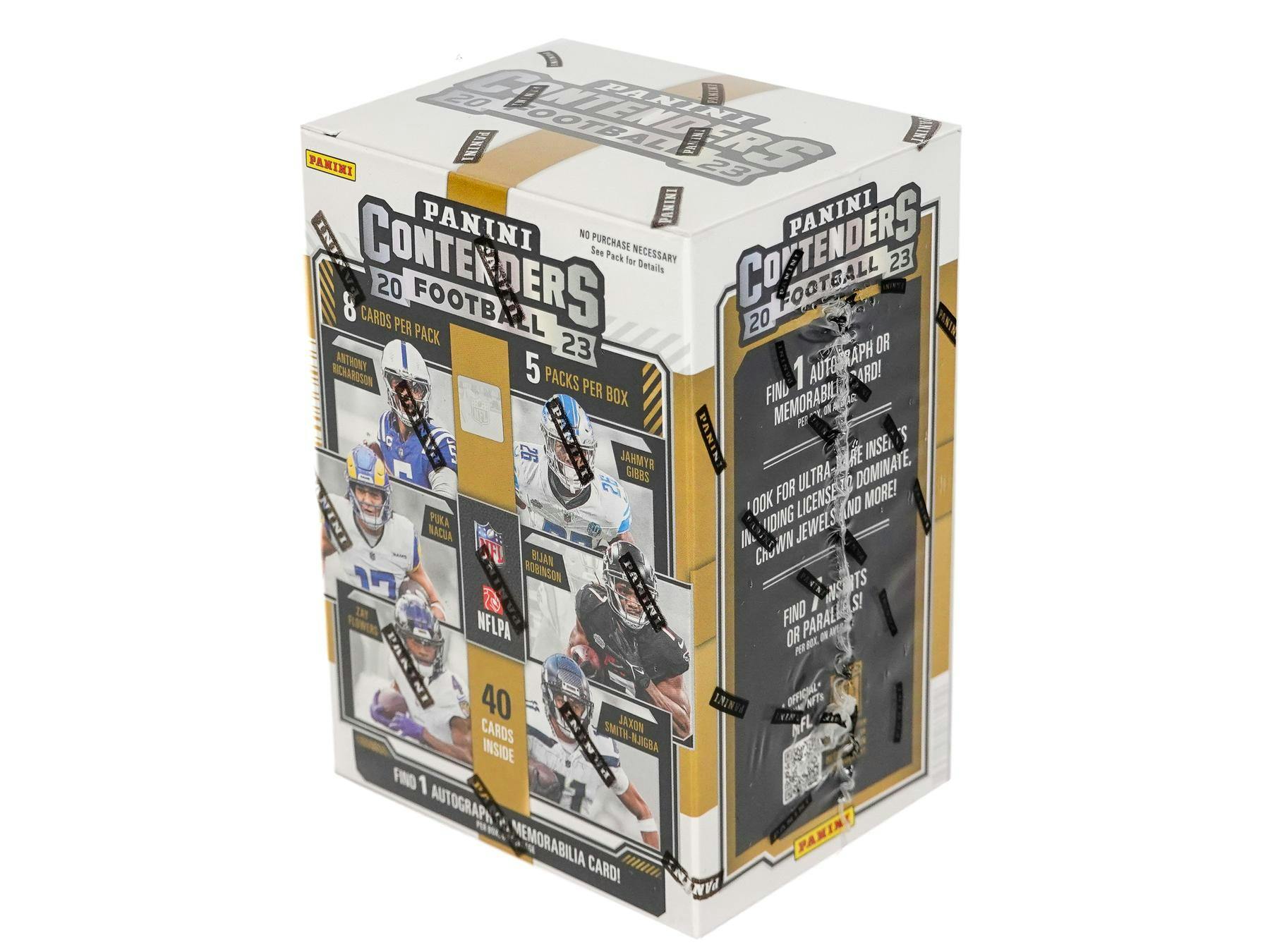 2023 Panini Contenders Football GOLD Retail Blaster Box (1 Auto or 1 Rookie Ticket Swatch) 40 Cards - NFL Blaster