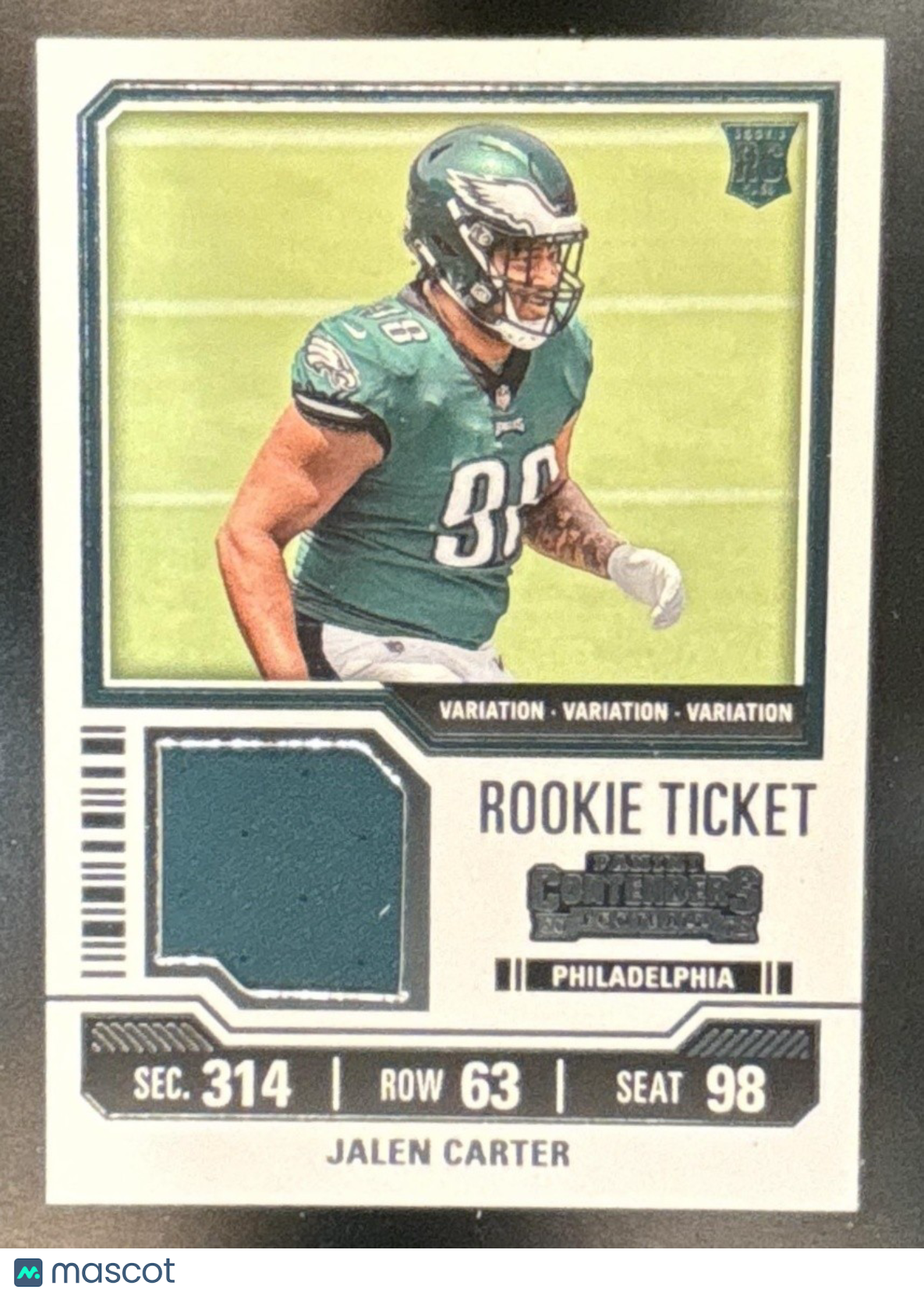 2023 Panini Contenders Jalen Carter Swatches Variations MEM RC Eagles - Sports Cards