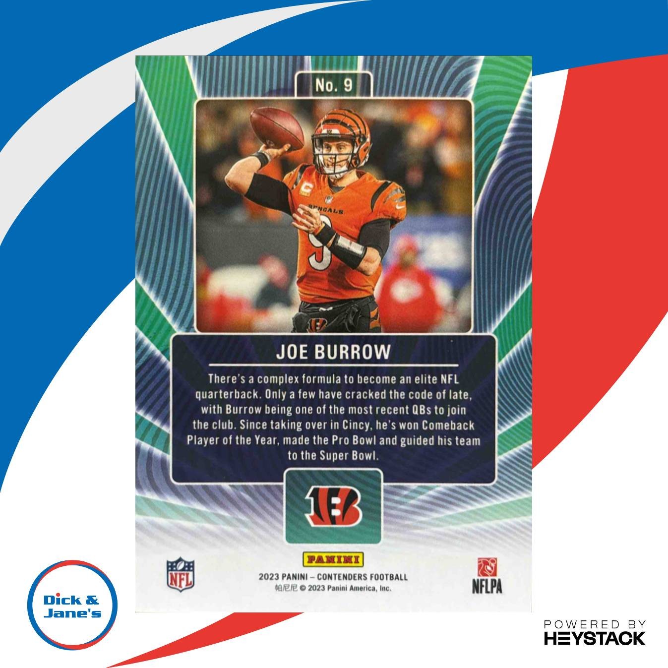 2023 Panini Contenders Joe Burrow Winning Ticket #9 Cincinnati Bengals - Sports Cards