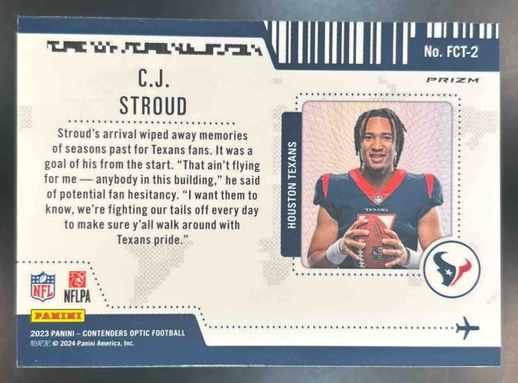 2023 Panini Contenders Optic C.J. Stroud First Class Ticket RC Houston Texans - Sports Cards