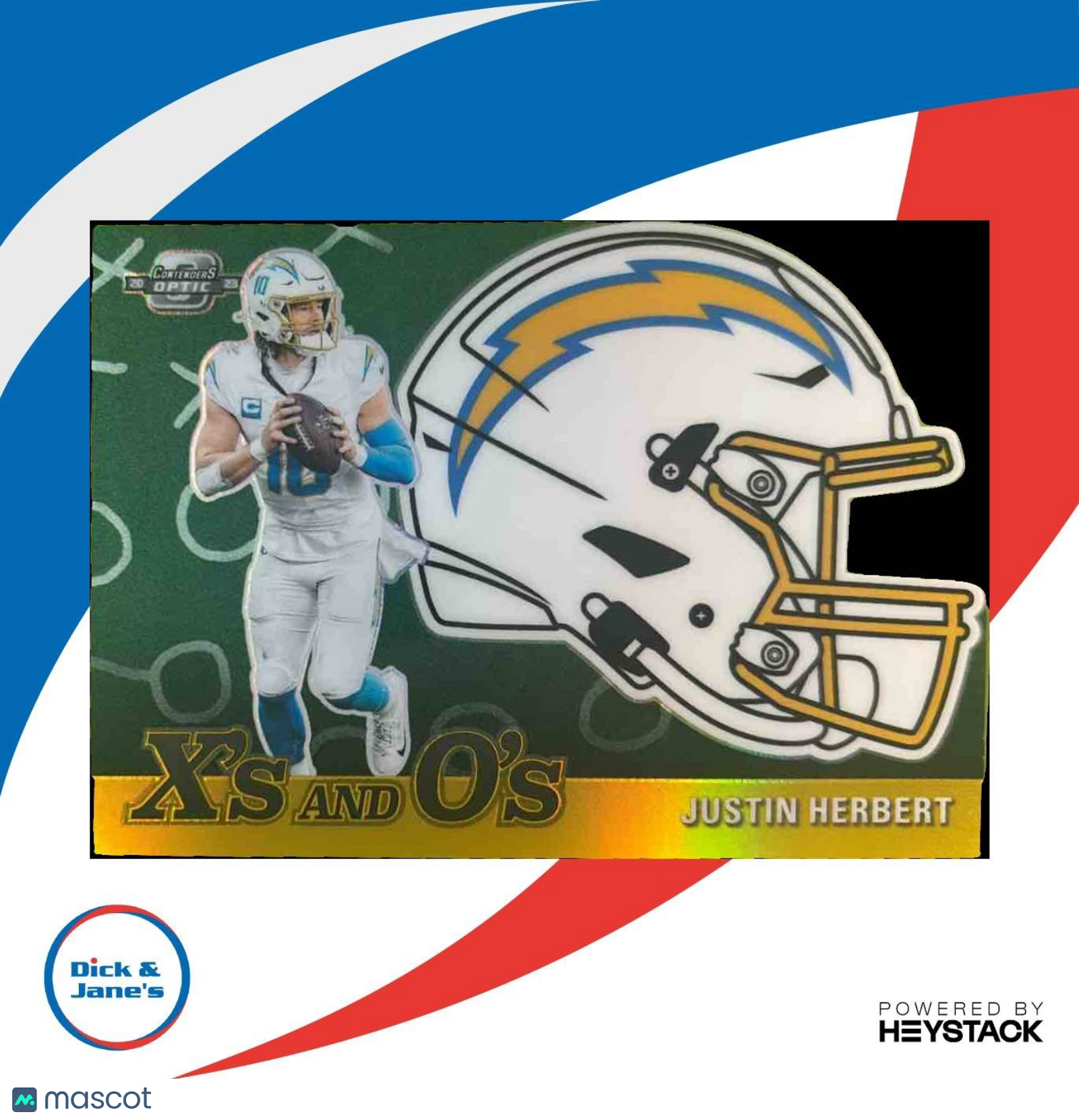 2023 Panini Contenders Optic Justin Herbert X’s and O’s Gold /10 Chargers - Sports Cards