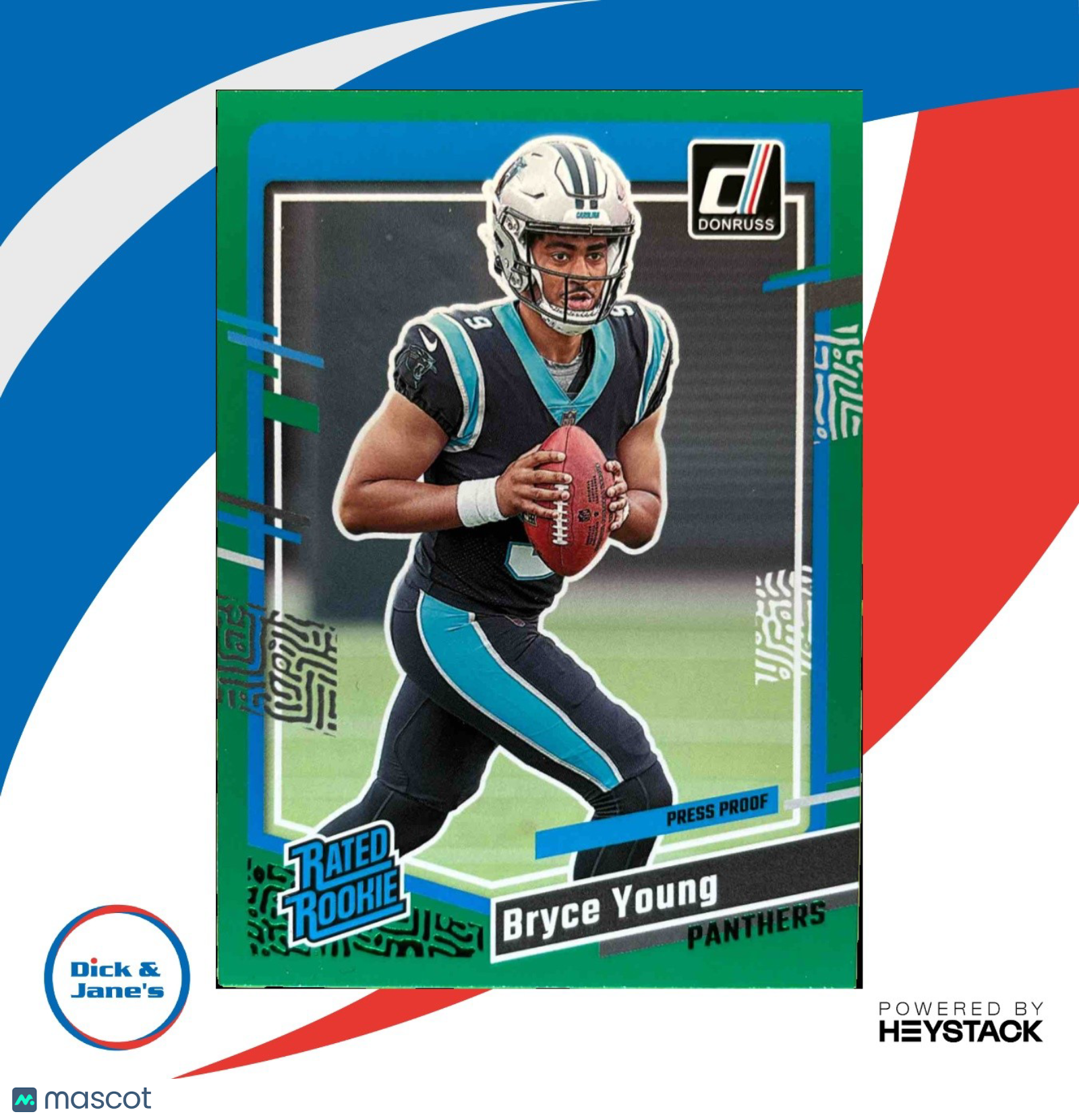 2023 Panini Donruss Bryce Young Press Proof Green #311 RC Rated Rookie Panthers - Sports Cards