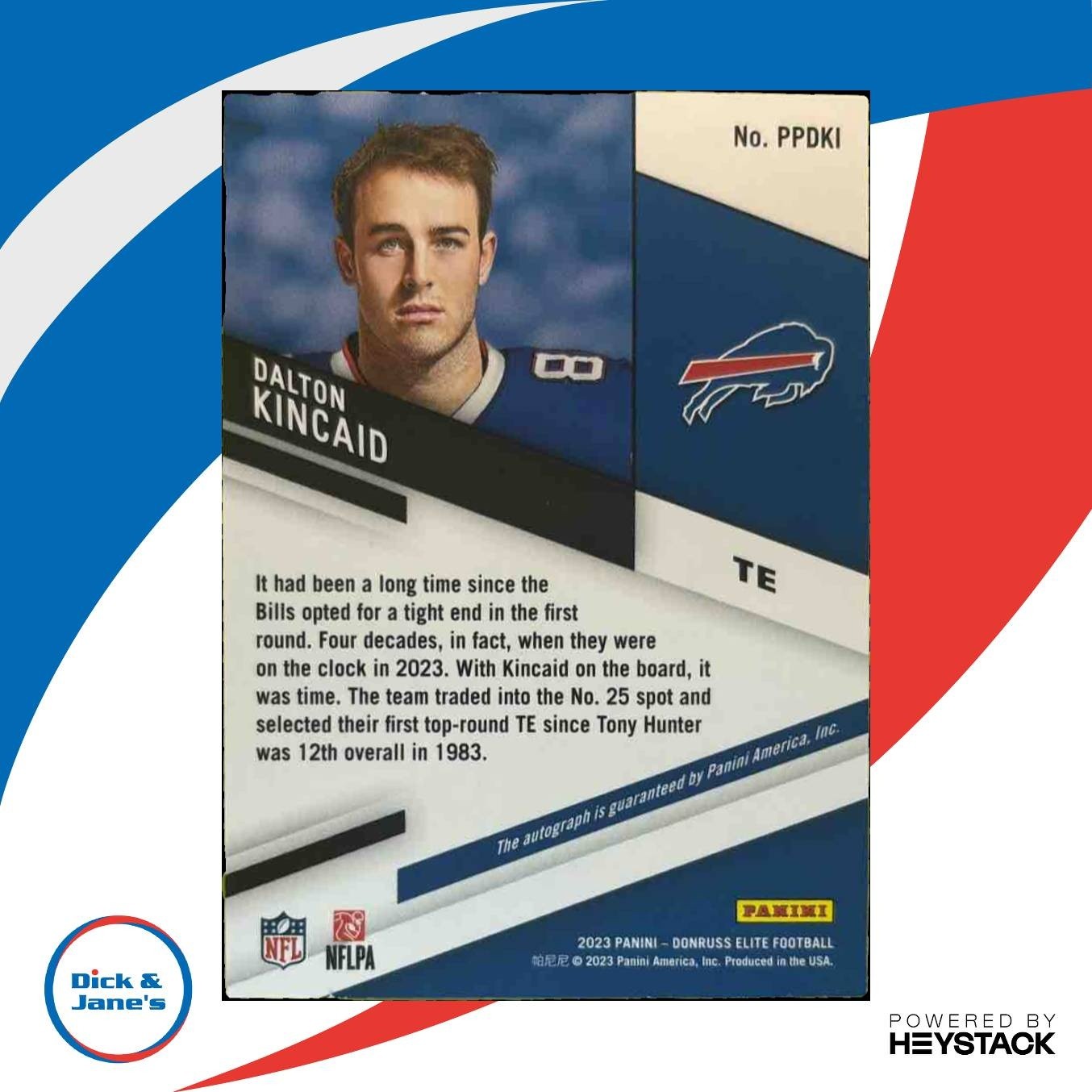 2023 Panini Donruss Elite Dalton Kincaid Pen Pals Purple Ink RC Auto Bills - Sports Cards