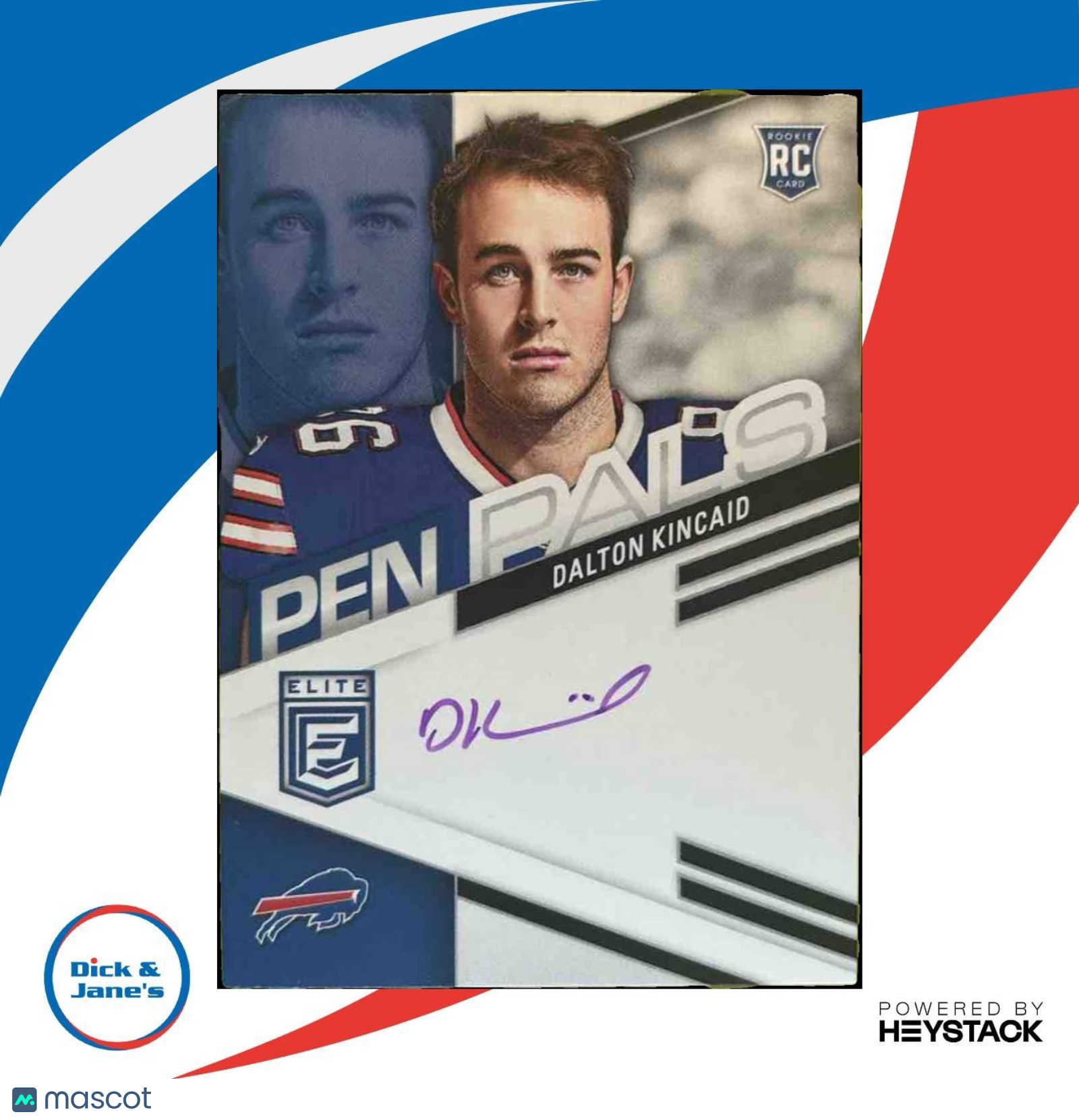 2023 Panini Donruss Elite Dalton Kincaid Pen Pals Purple Ink RC Auto Bills - Sports Cards