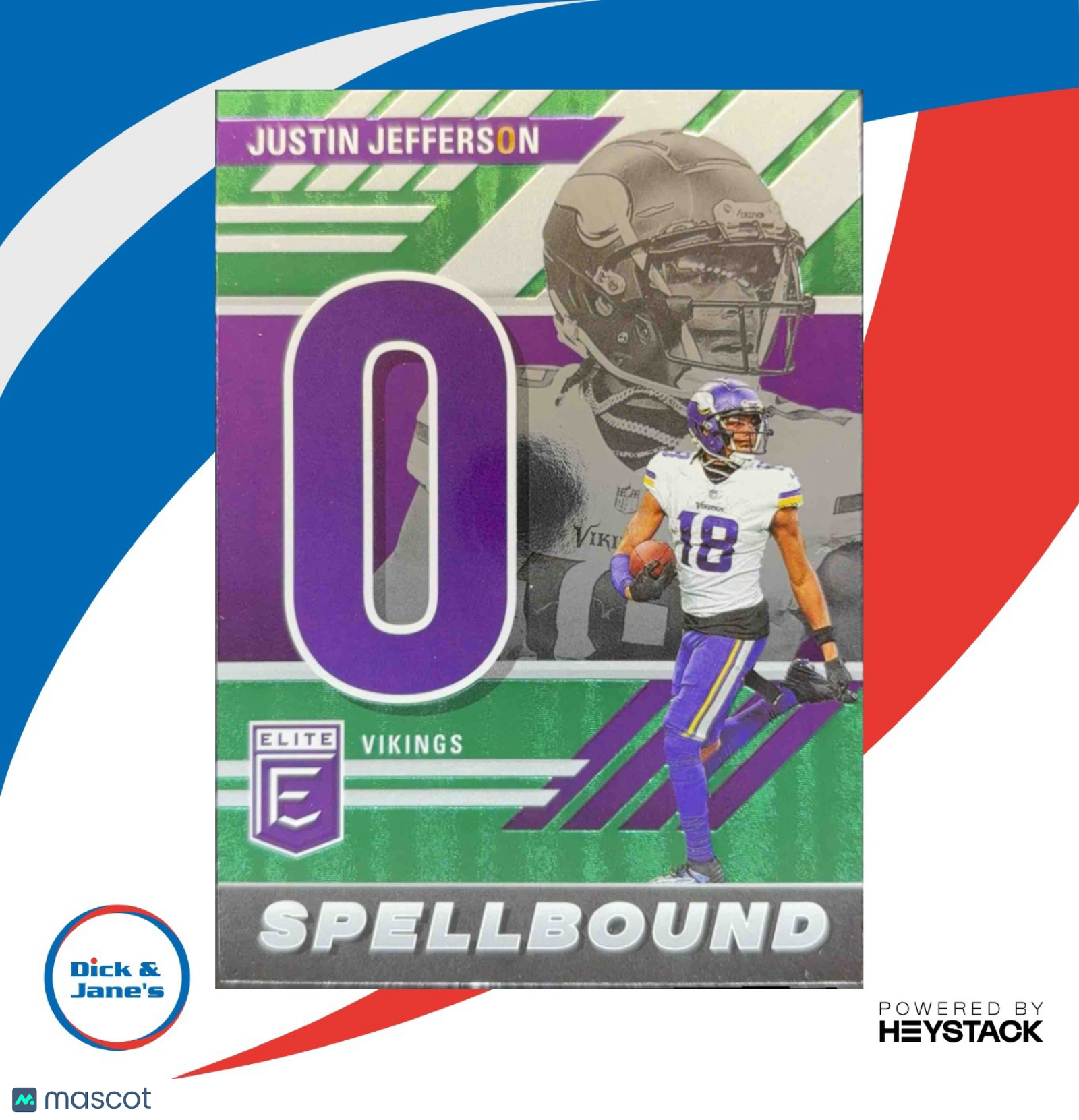 2023 Panini Donruss Elite Justin Jefferson Spellbound Green Minnesota Vikings - Sports Cards