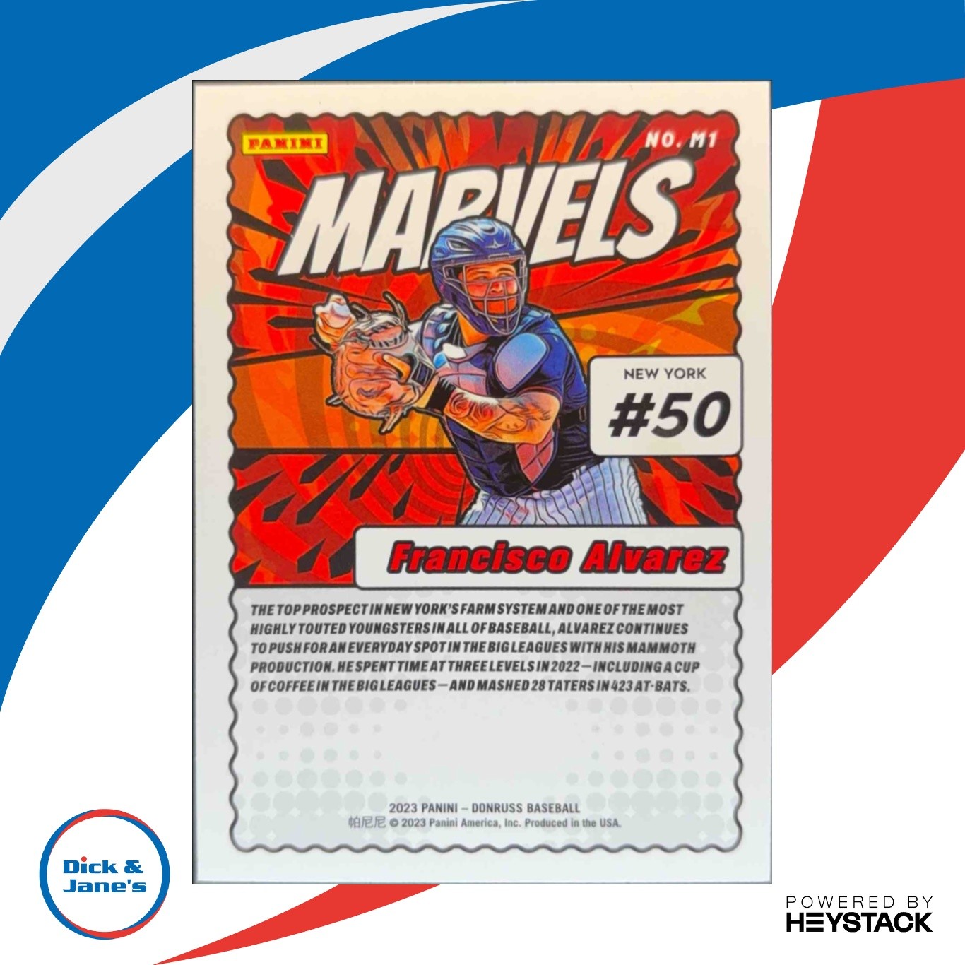 2023 Panini Donruss Francisco Alvarez Marvels Pink Fireworks #M1 New York Mets - Sports Cards